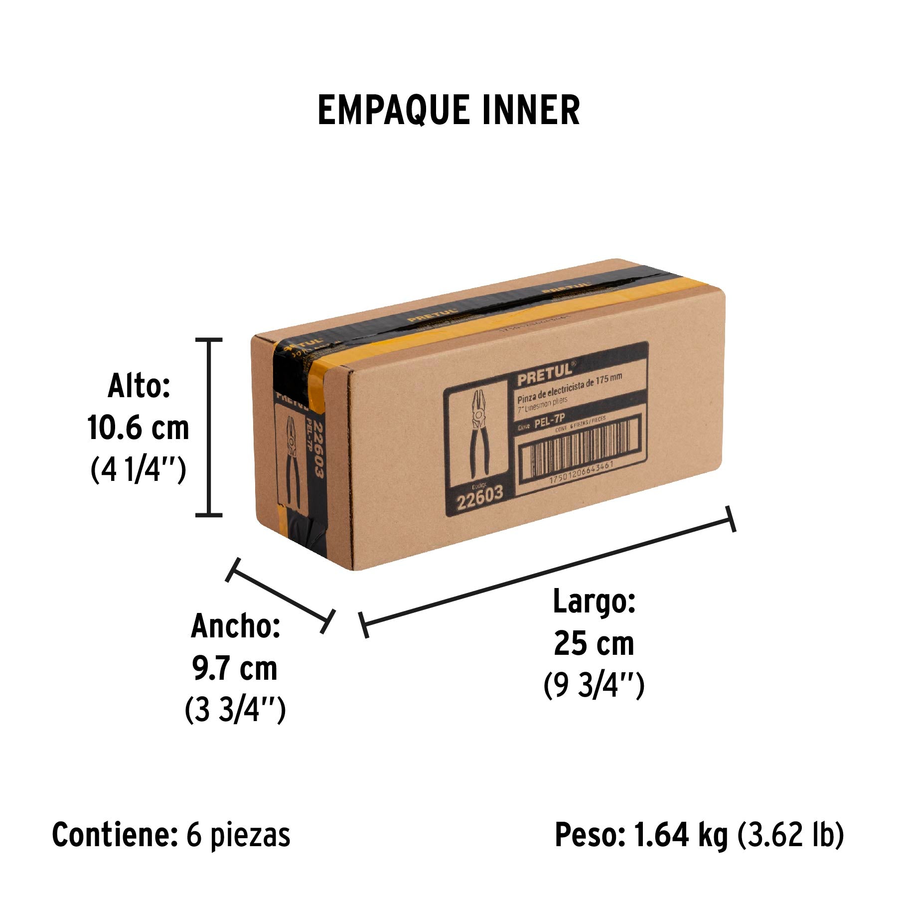 Pinza ligera de electricista 7", pretul