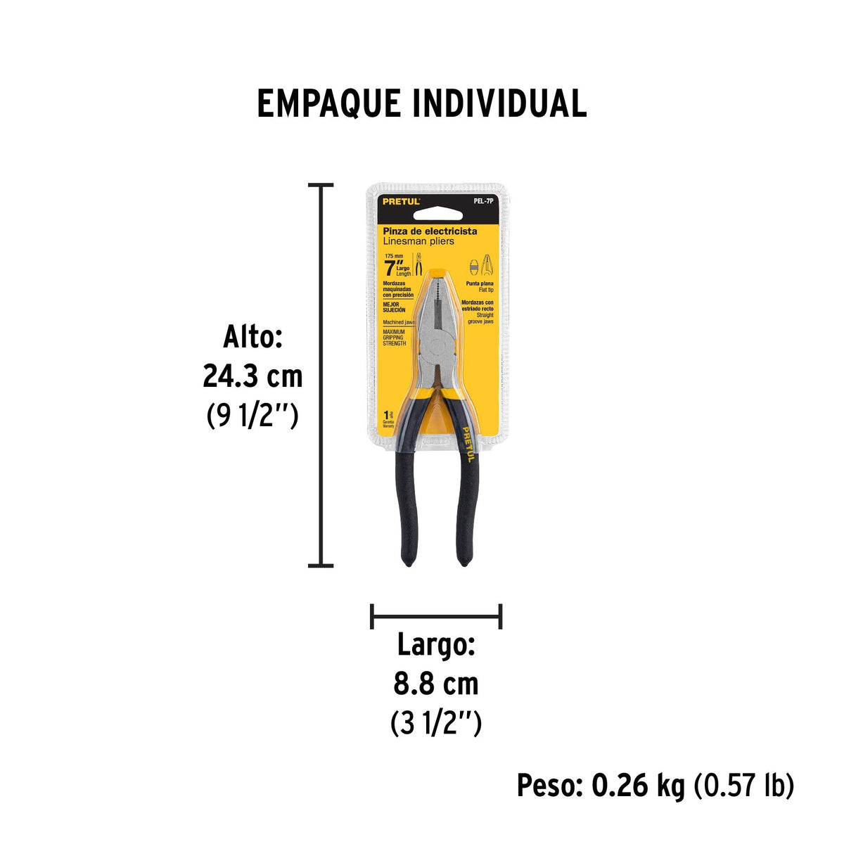 Pinza ligera de electricista 7", pretul
