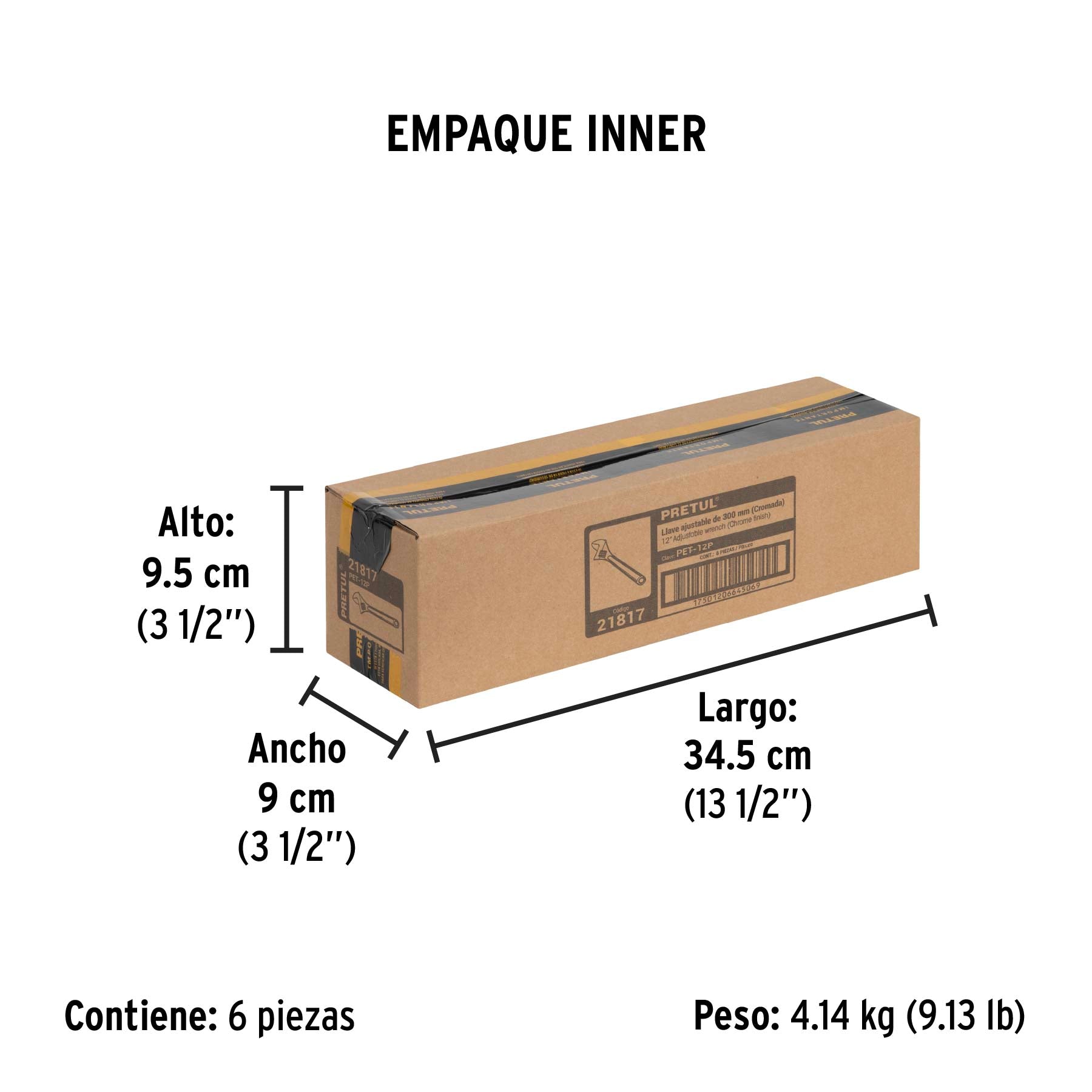 Perico cromado 12", Pretul