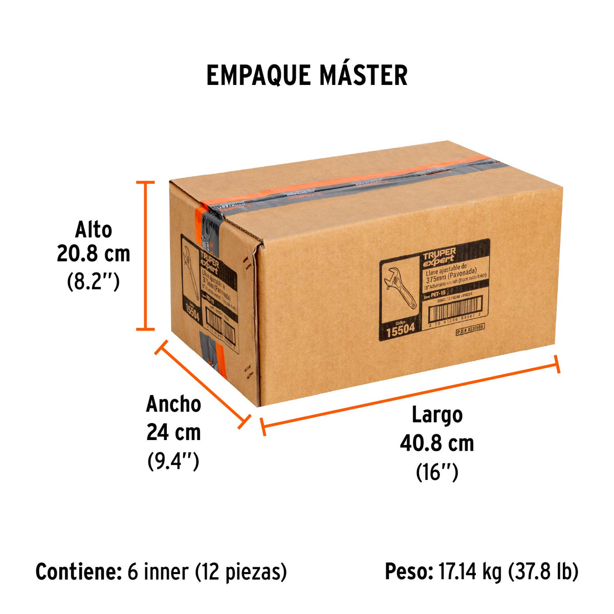 Perico profesional, pavonado 15", Truper Expert en tarjeta