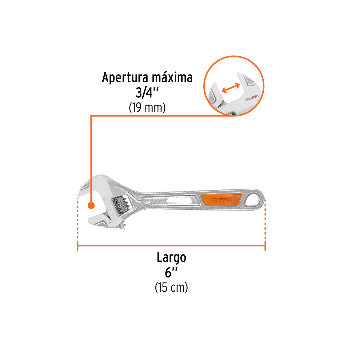 Perico 6" cromado con grip