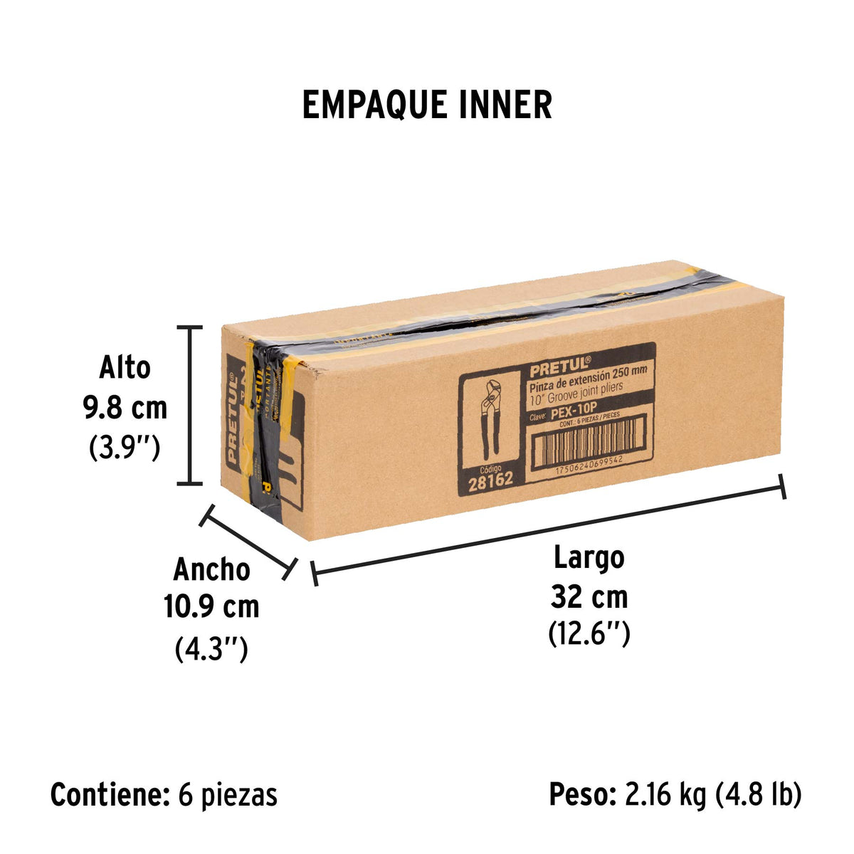 Pinza de extensión 10' mango de vinil, Pretul