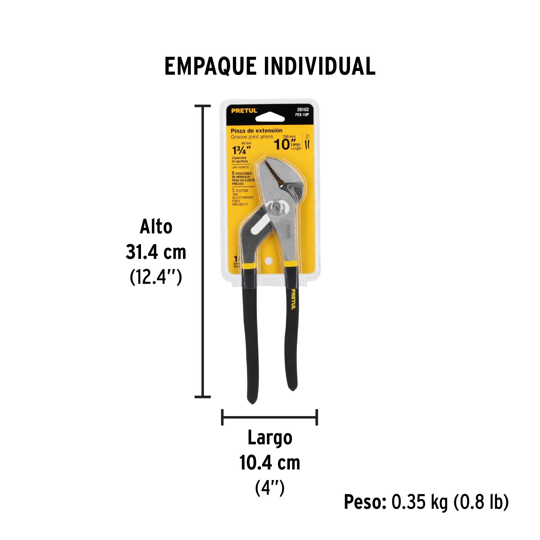 Pinza de extensión 10' mango de vinil, Pretul