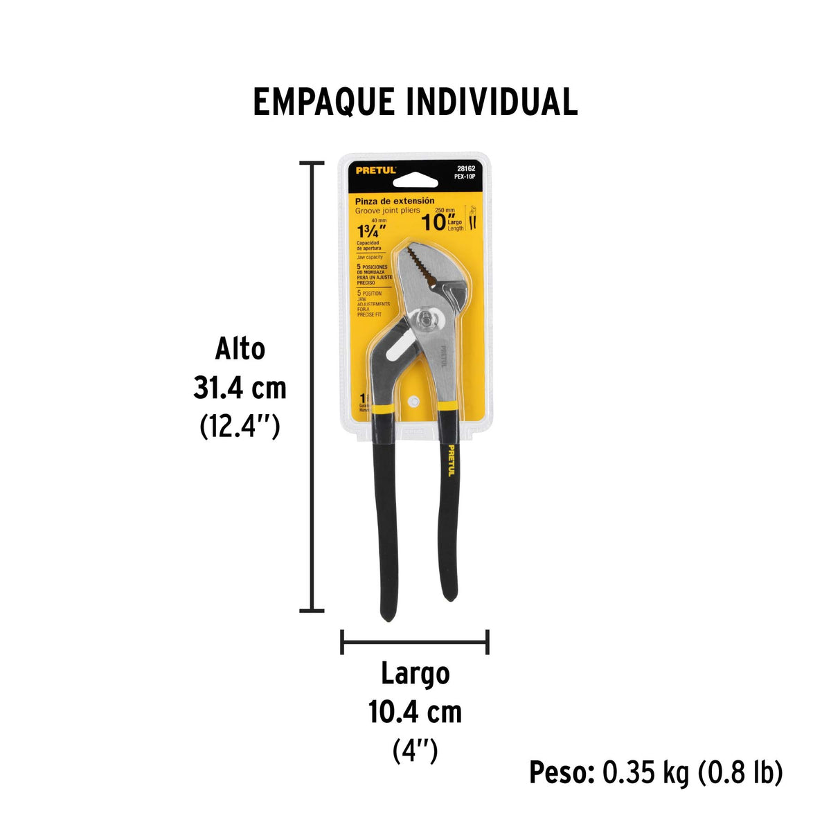 Pinza de extensión 10' mango de vinil, Pretul