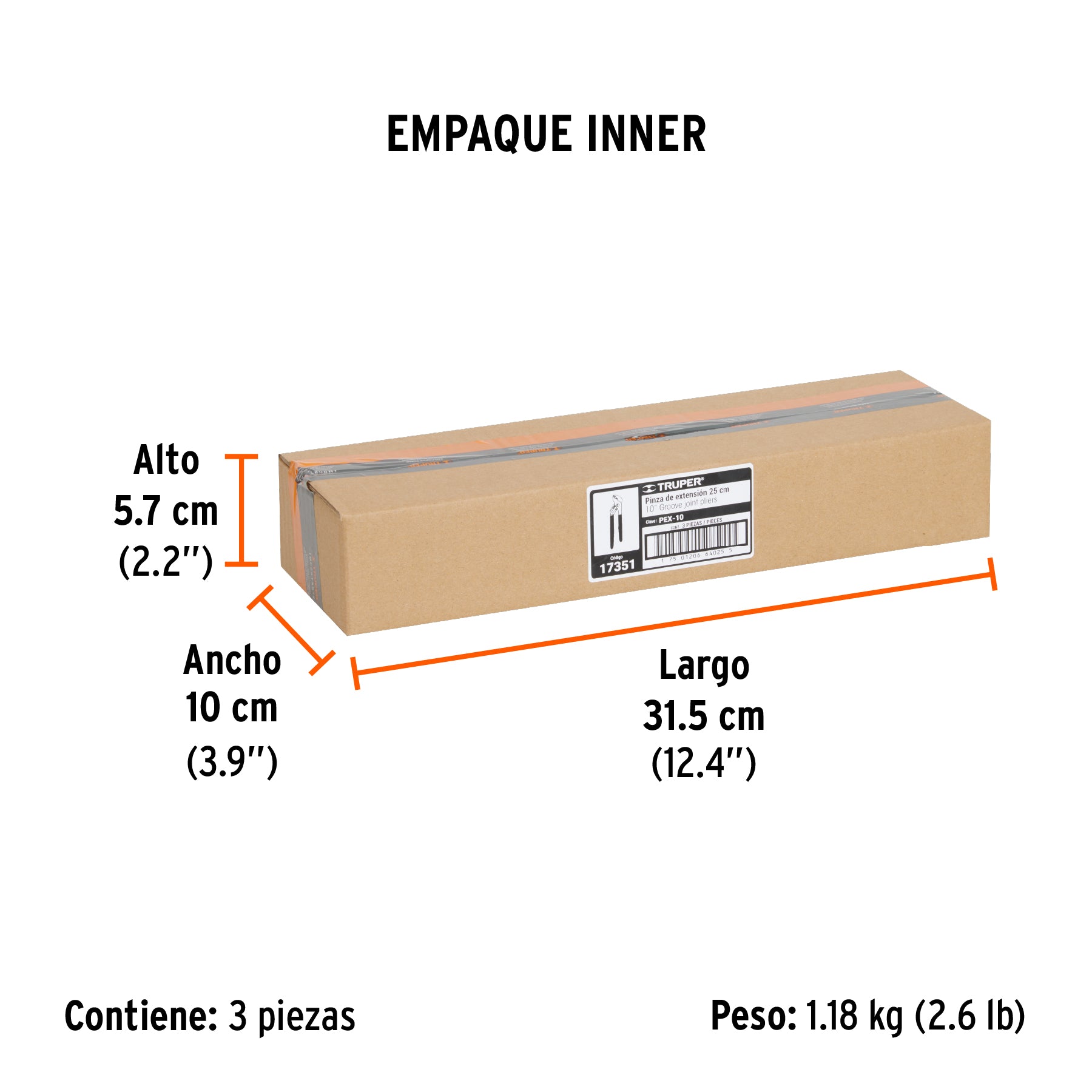 Pinza de extensión 10", mango de vinil