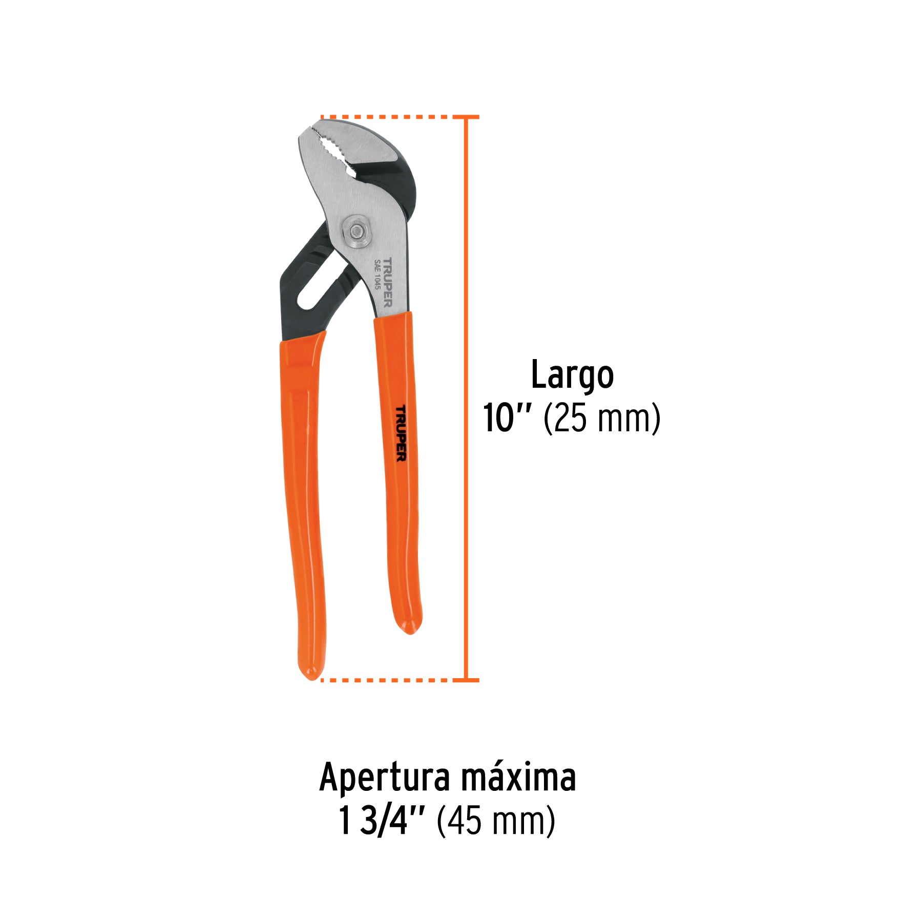 Pinza de extensión 10", mango de vinil
