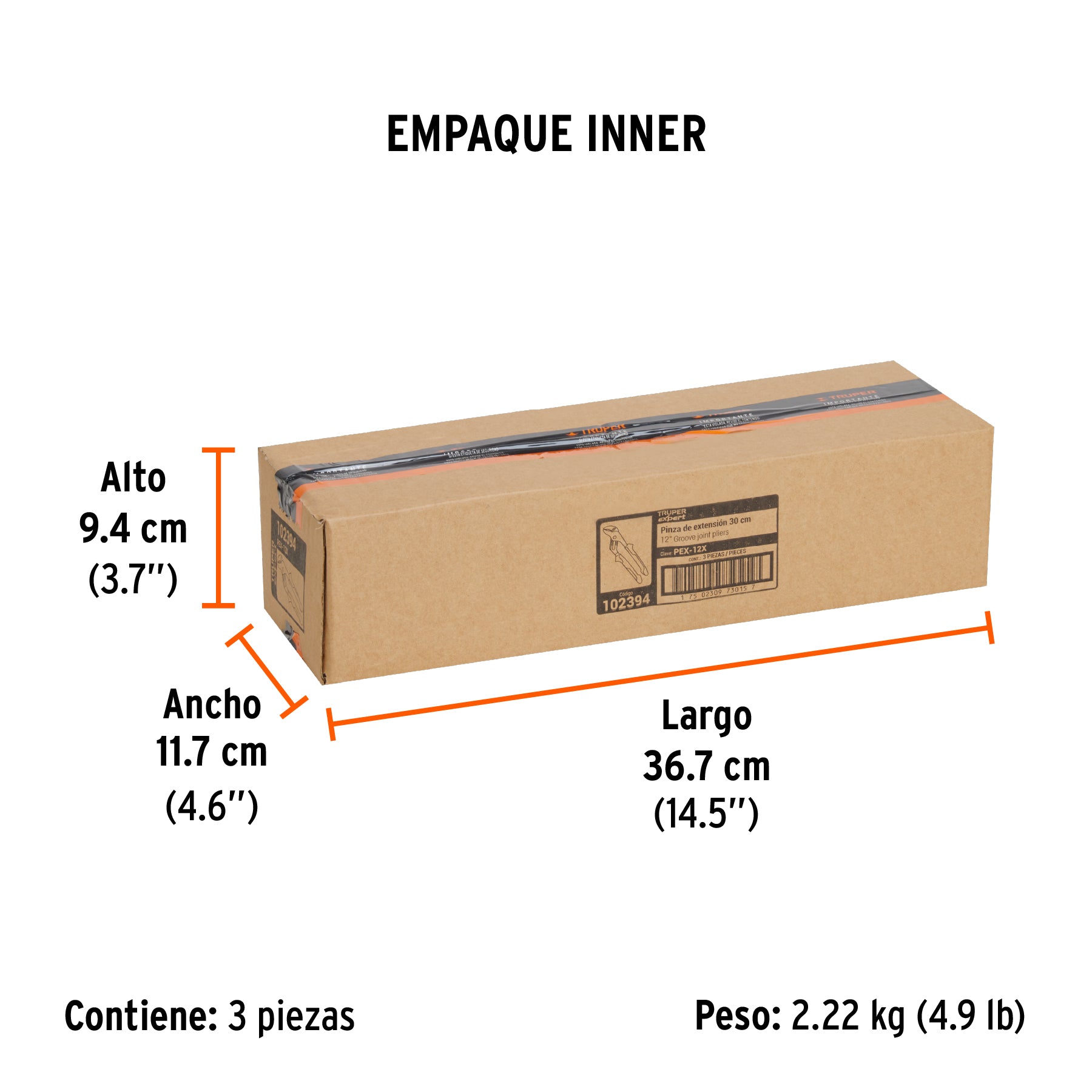 Pinzas de extensión 12' mango Comfort Grip, Truper Expert