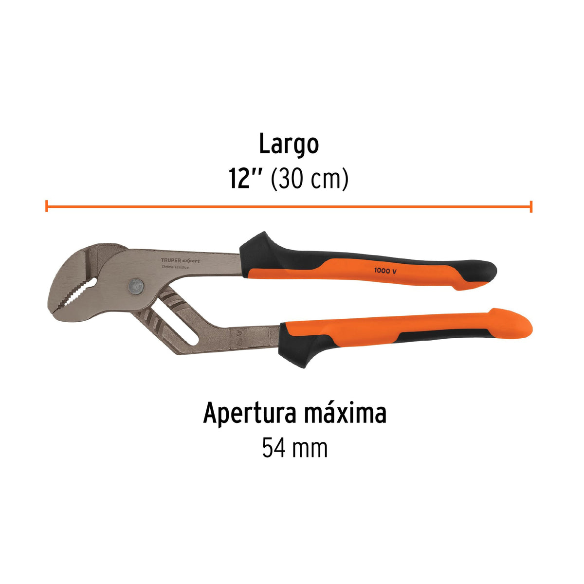 Pinzas de extensión 12" mango Comfort Grip, TRUPER EXPERT