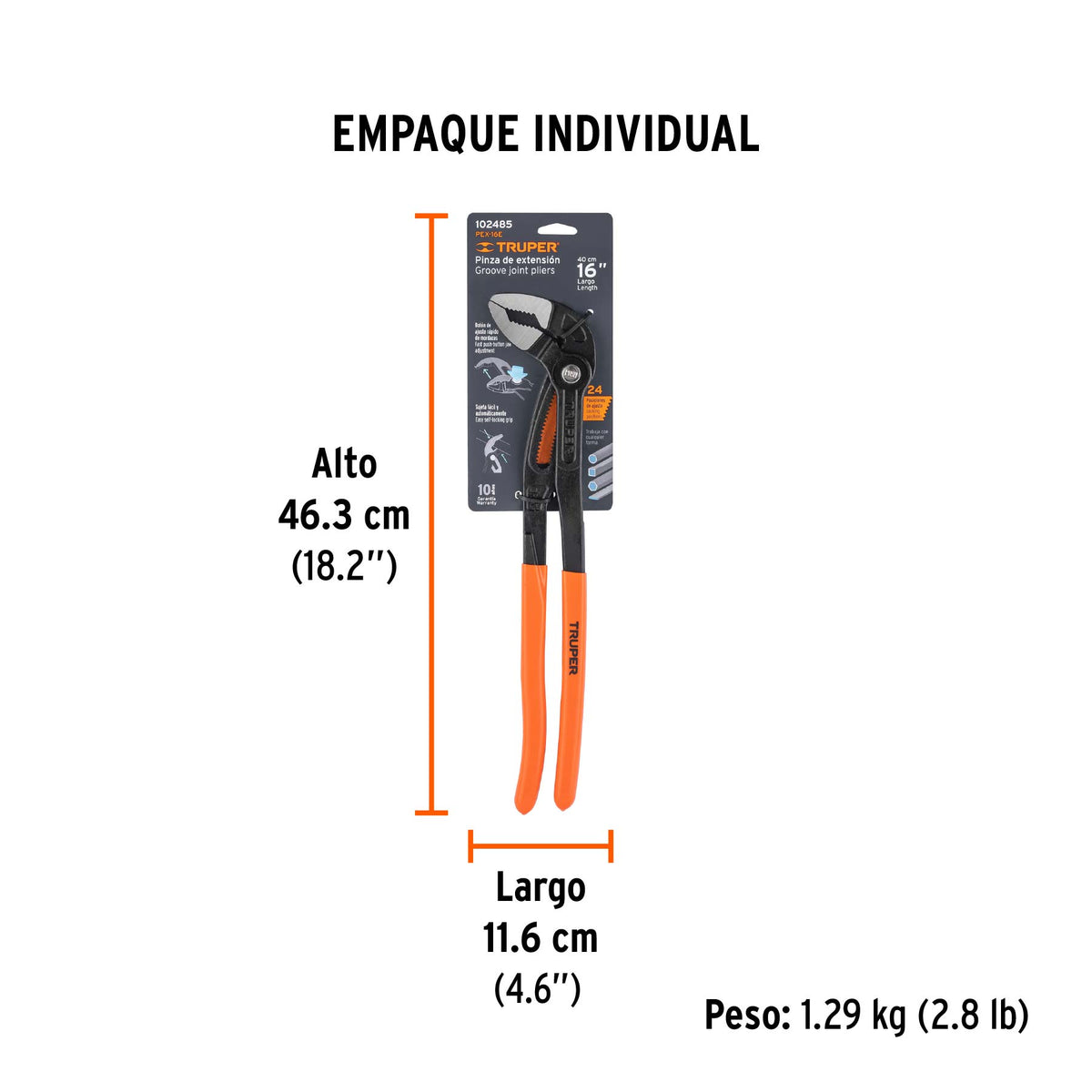 Pinza de extensión 16', mango de PVC, Truper
