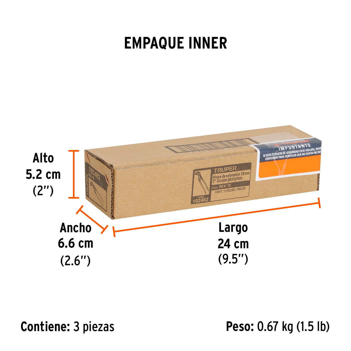Pinza de extensión 7', mango de PVC, Truper