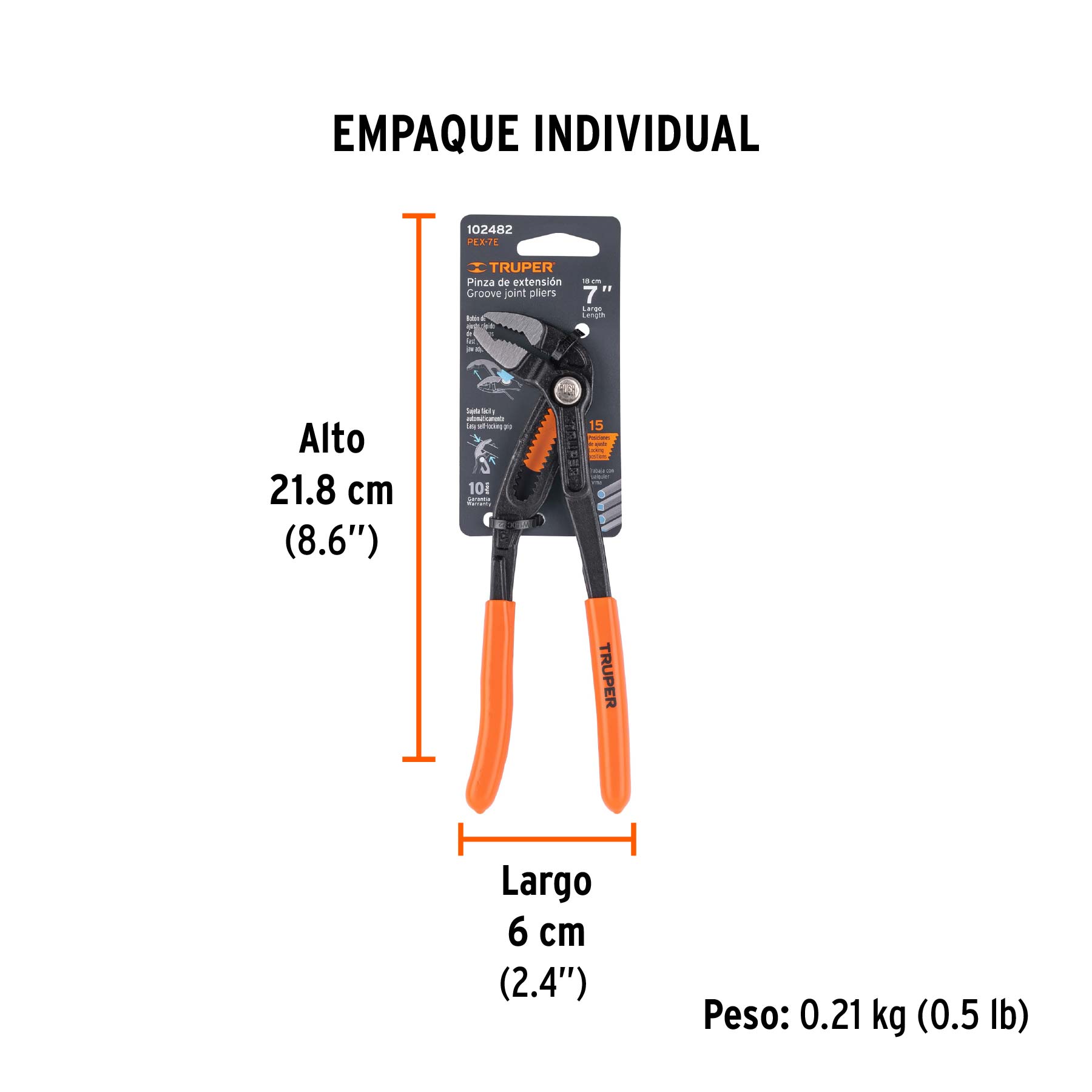 Pinza de extensión 7', mango de PVC, Truper