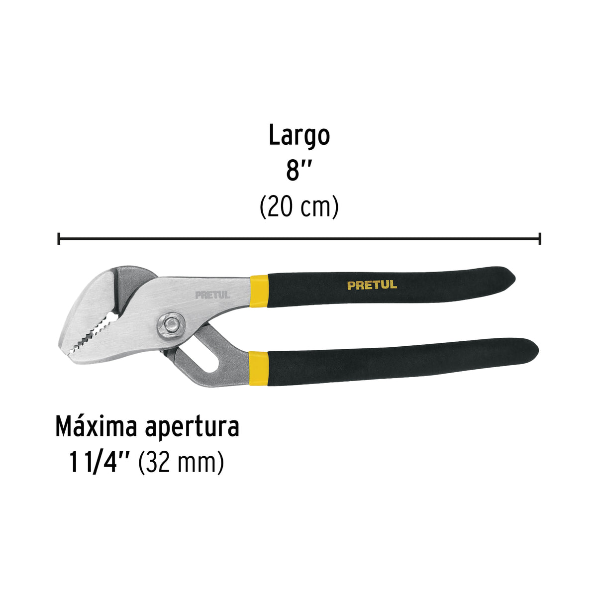 Pinza de extensión 8' mango de vinil, Pretul