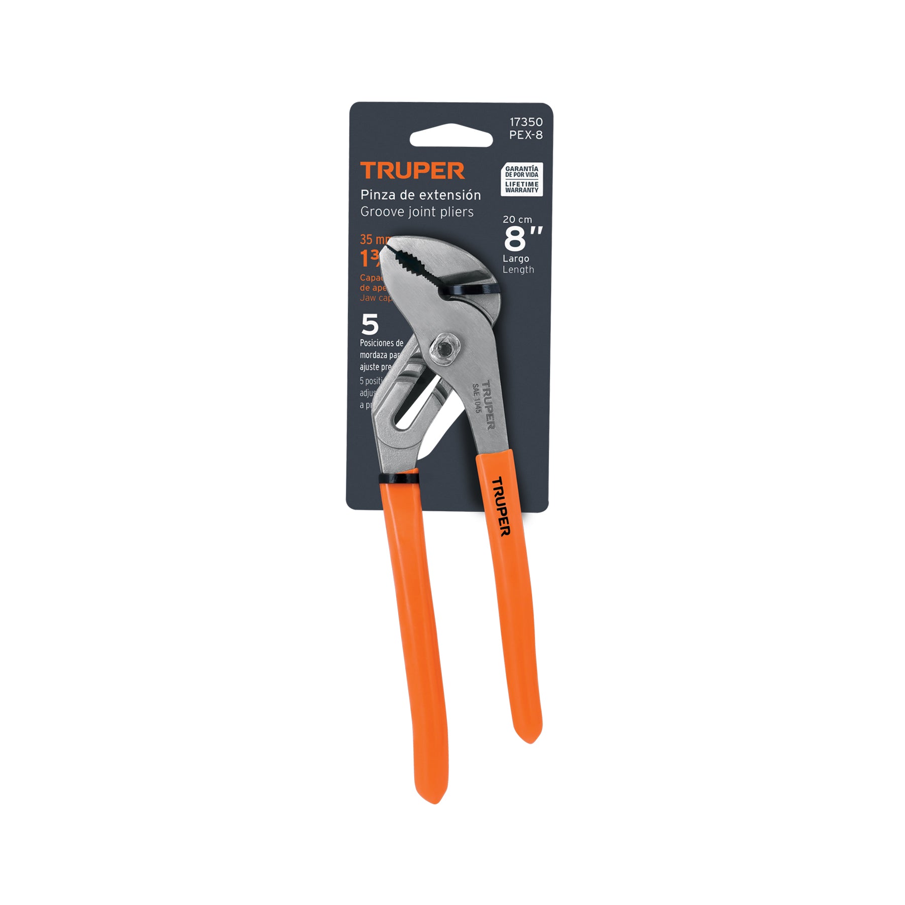 Pinza de extensión 8", mango de vinil