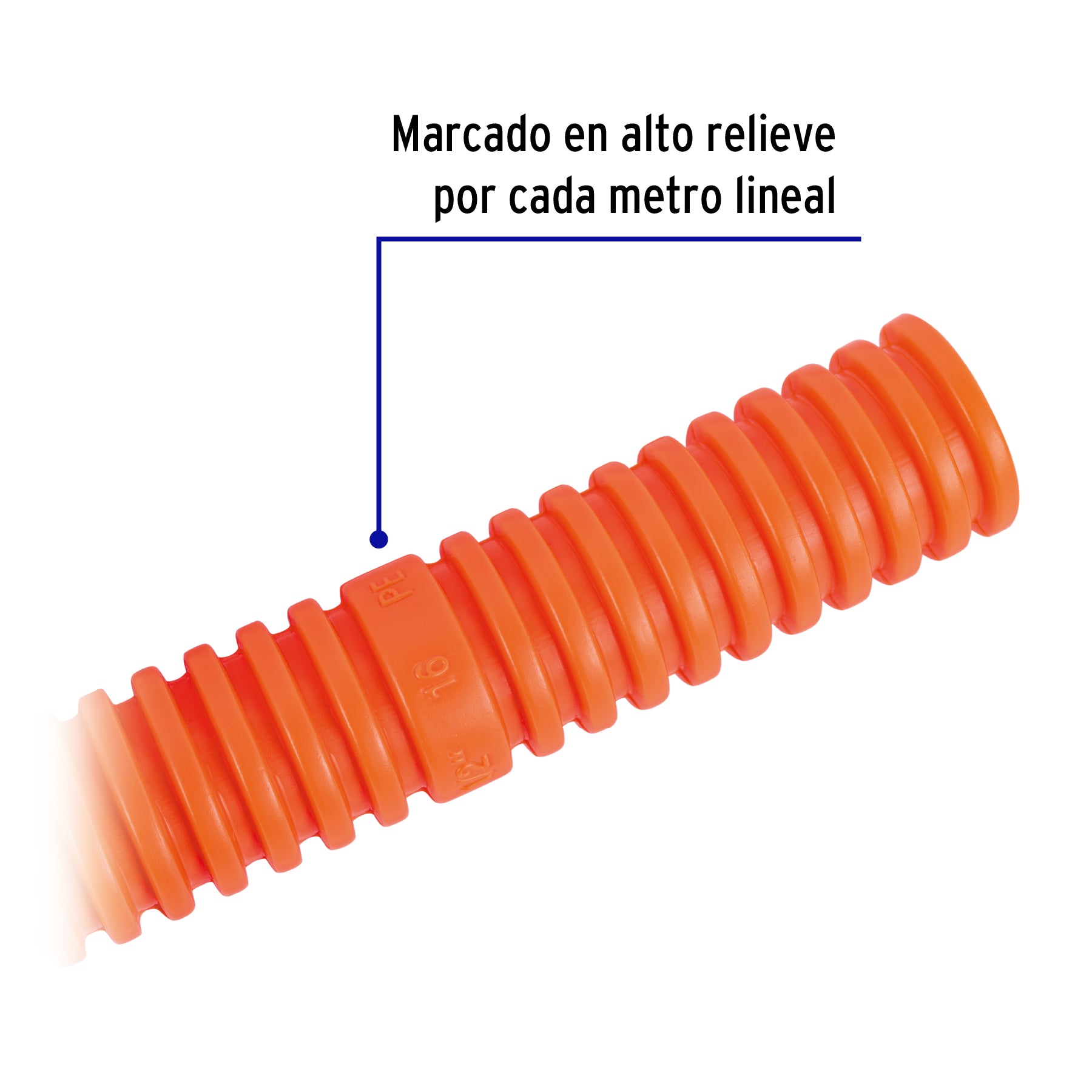 Tubo corrugado flexible, 3/4", rollo 50 m, Volteck