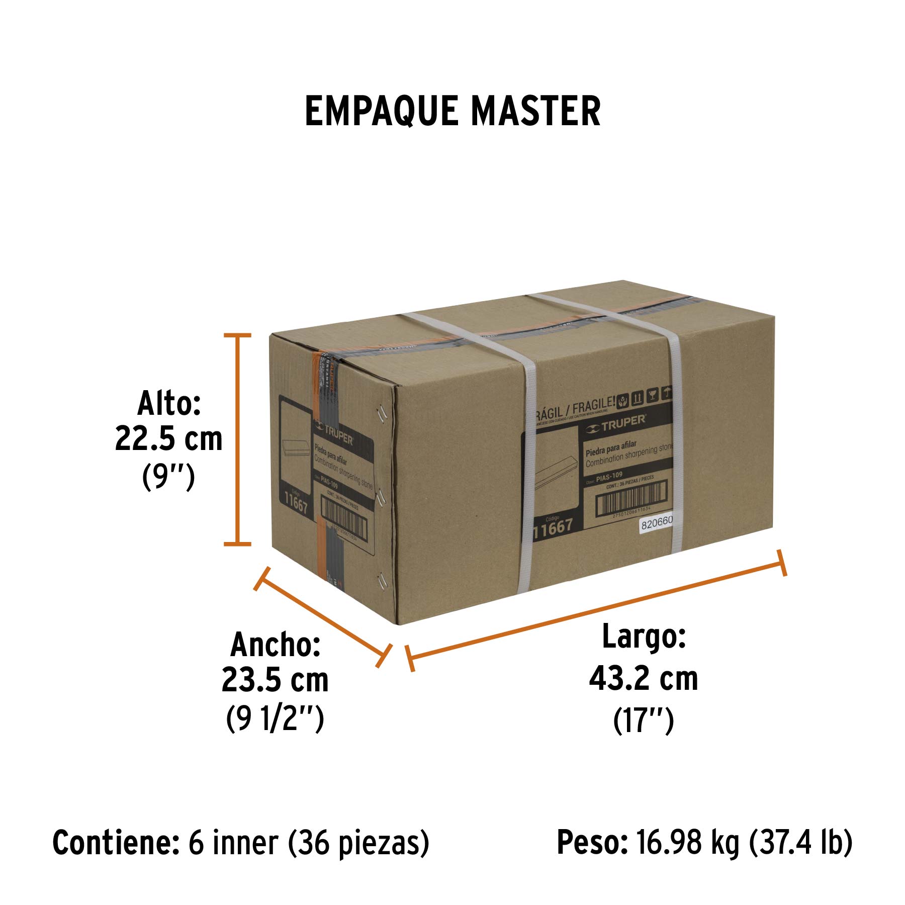 Piedra de asentar 152 x 50 x 25mm SUSTITUYE 11668