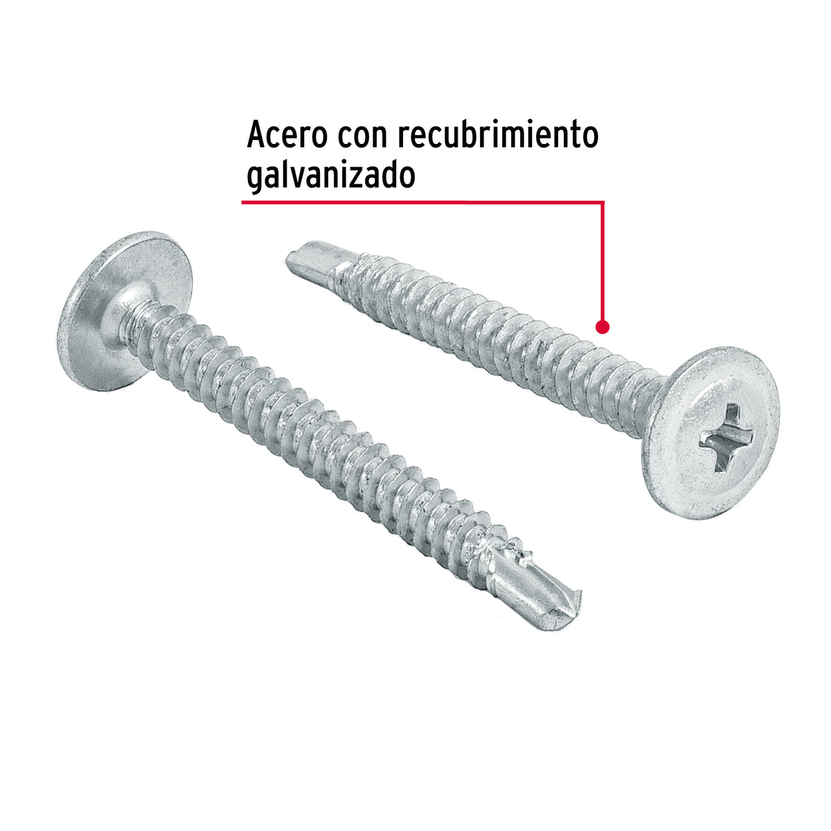 Pijas punta de broca 1-1/2", cabeza cruz, caja con 100 pzas