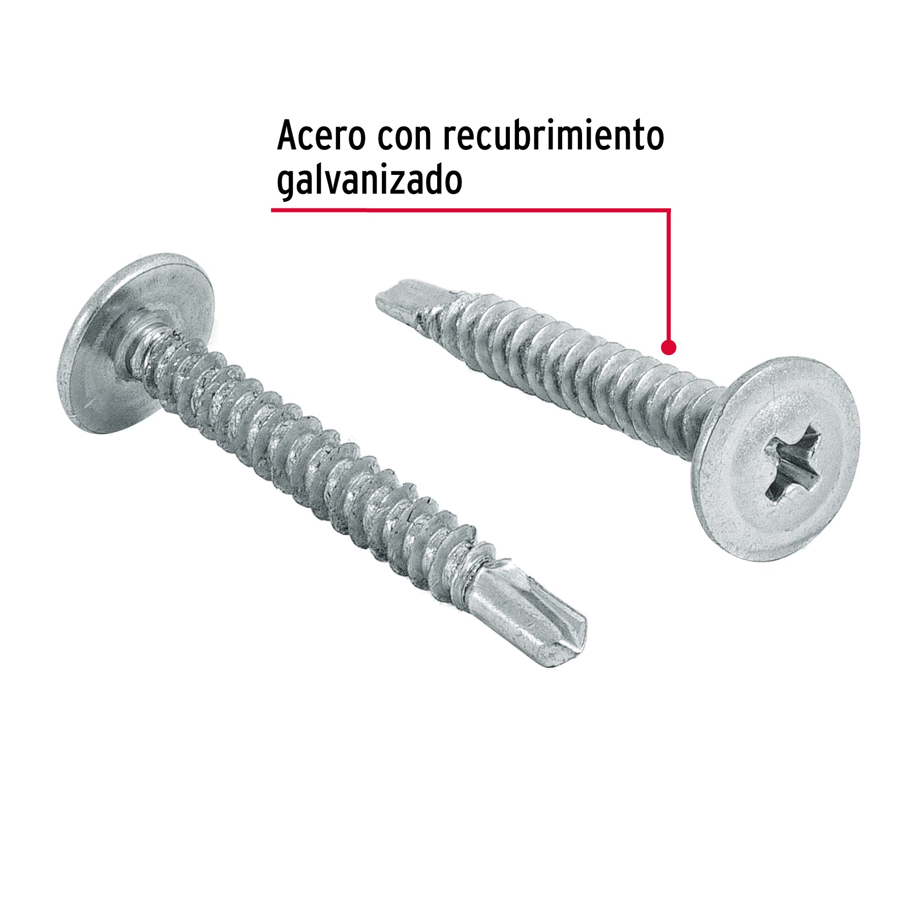 Pijas punta de broca 1-1/4", cabeza cruz, caja con 100 pzas