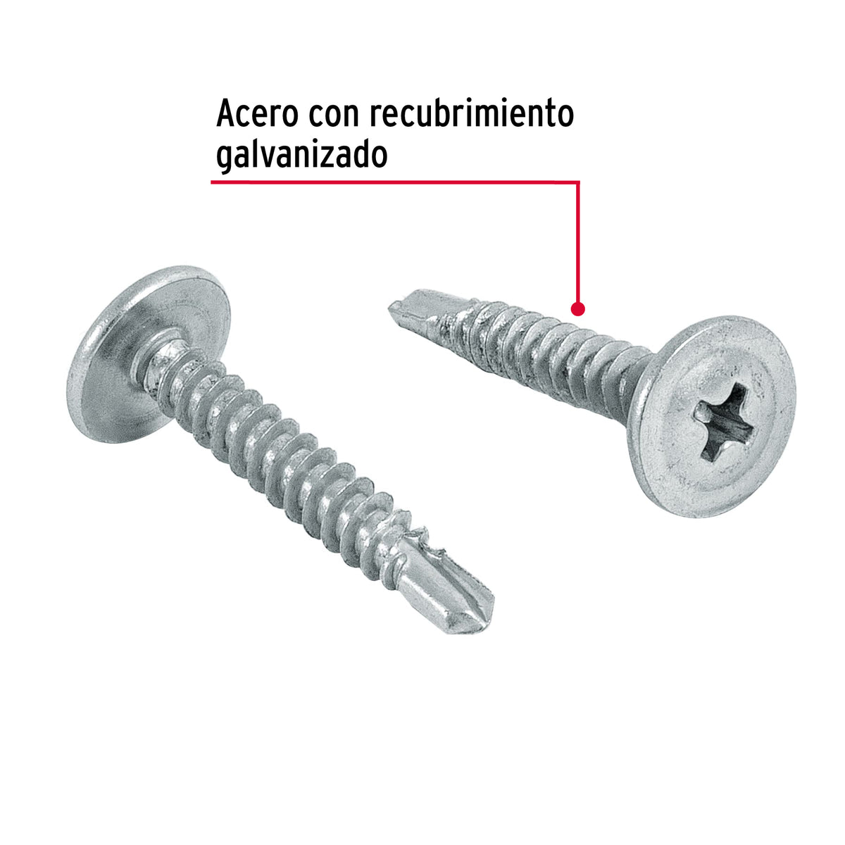 Pijas punta de broca 1", cabeza cruz, caja con 100 pzas