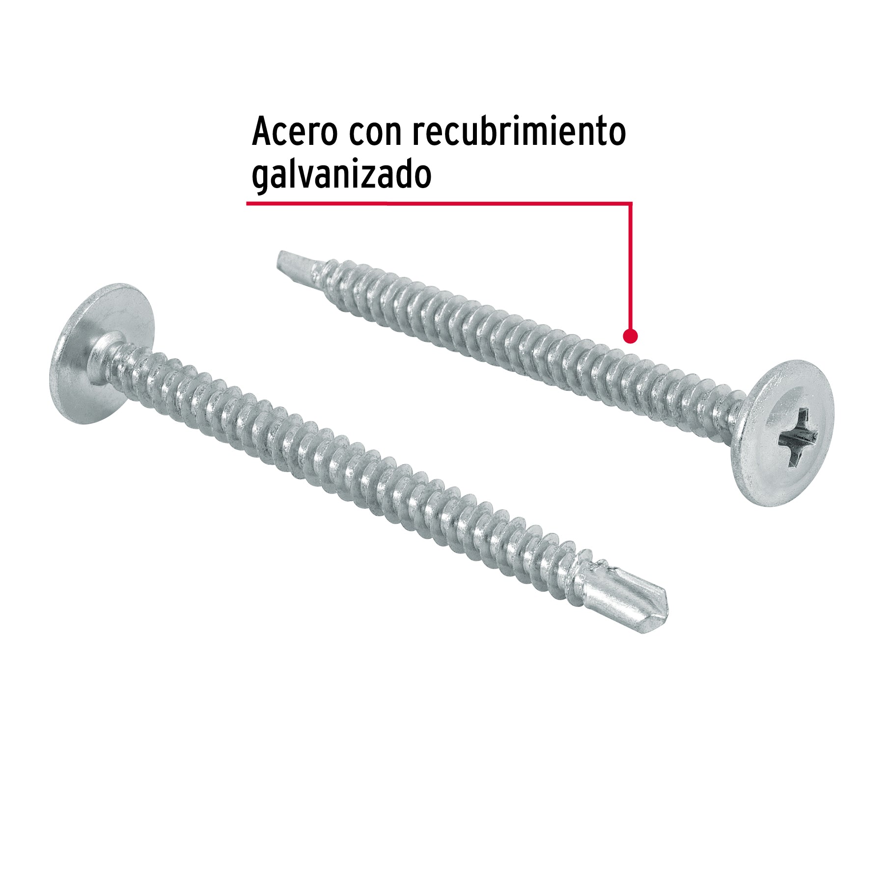 Pijas punta de broca 2", cabeza cruz, caja con 100 pzas