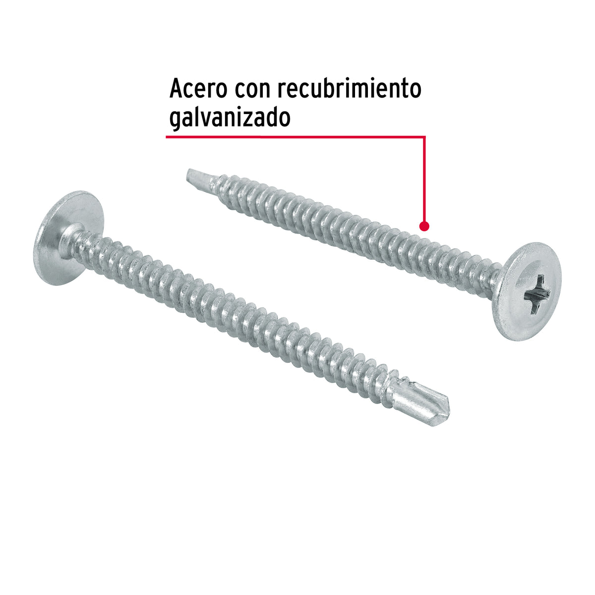 Pijas punta de broca 2", cabeza cruz, caja con 100 pzas