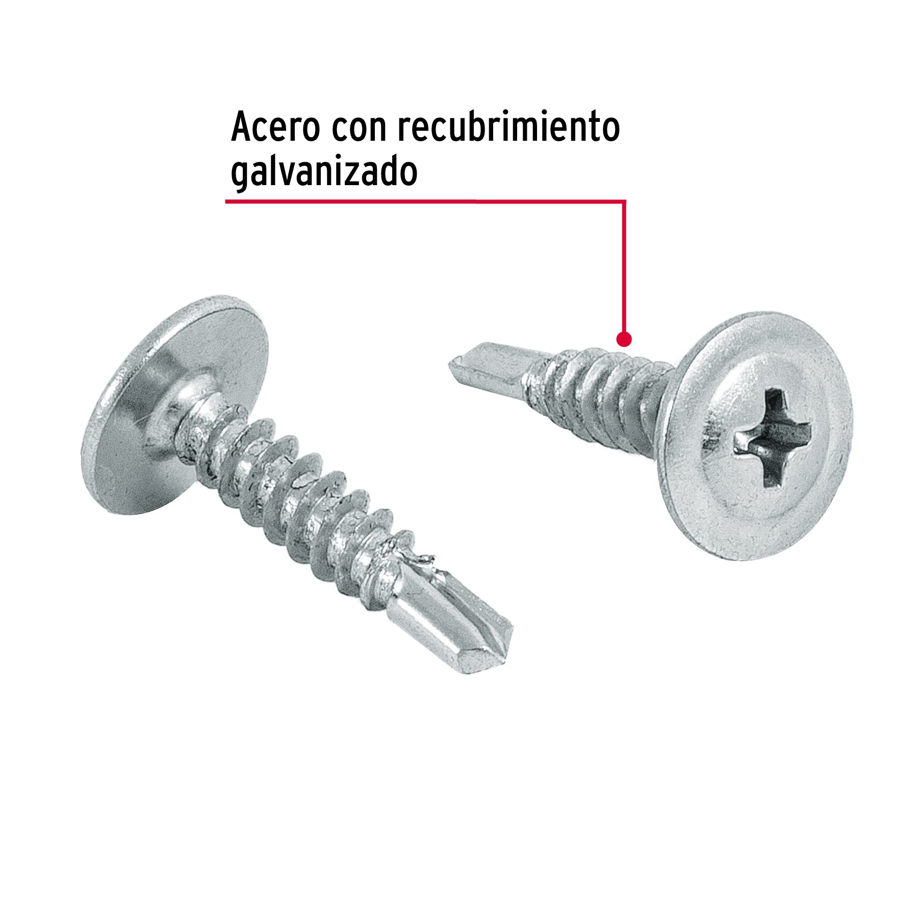 Pijas punta de broca 3/4", cabeza cruz, caja con 100 pzas