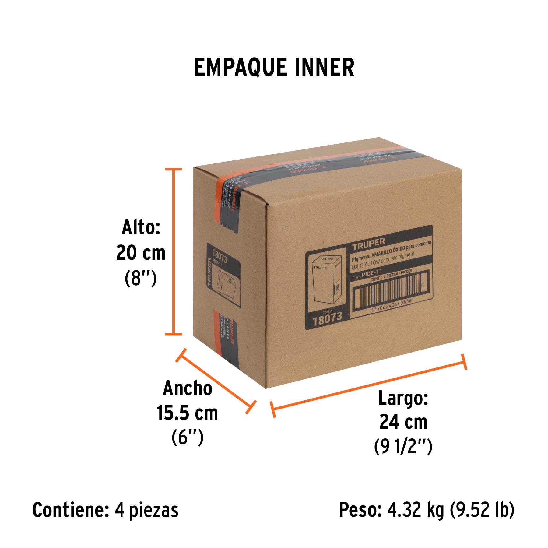 Pigmento para cemento, 1 kg, amarillo óxido