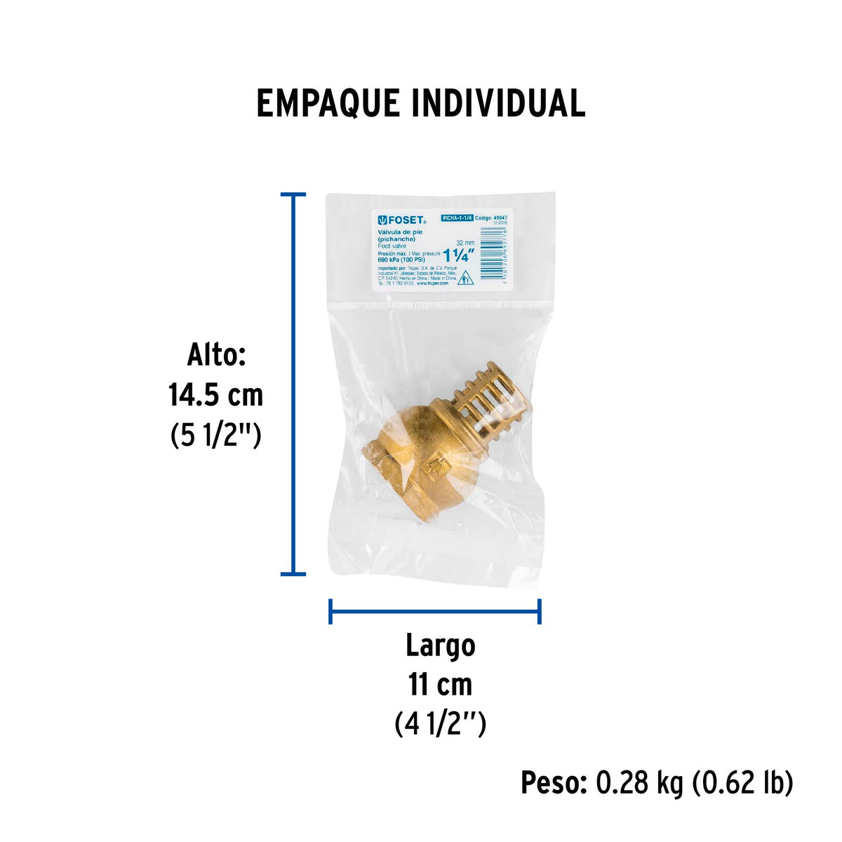 Pichancha con rejilla de latón 1-1/4"