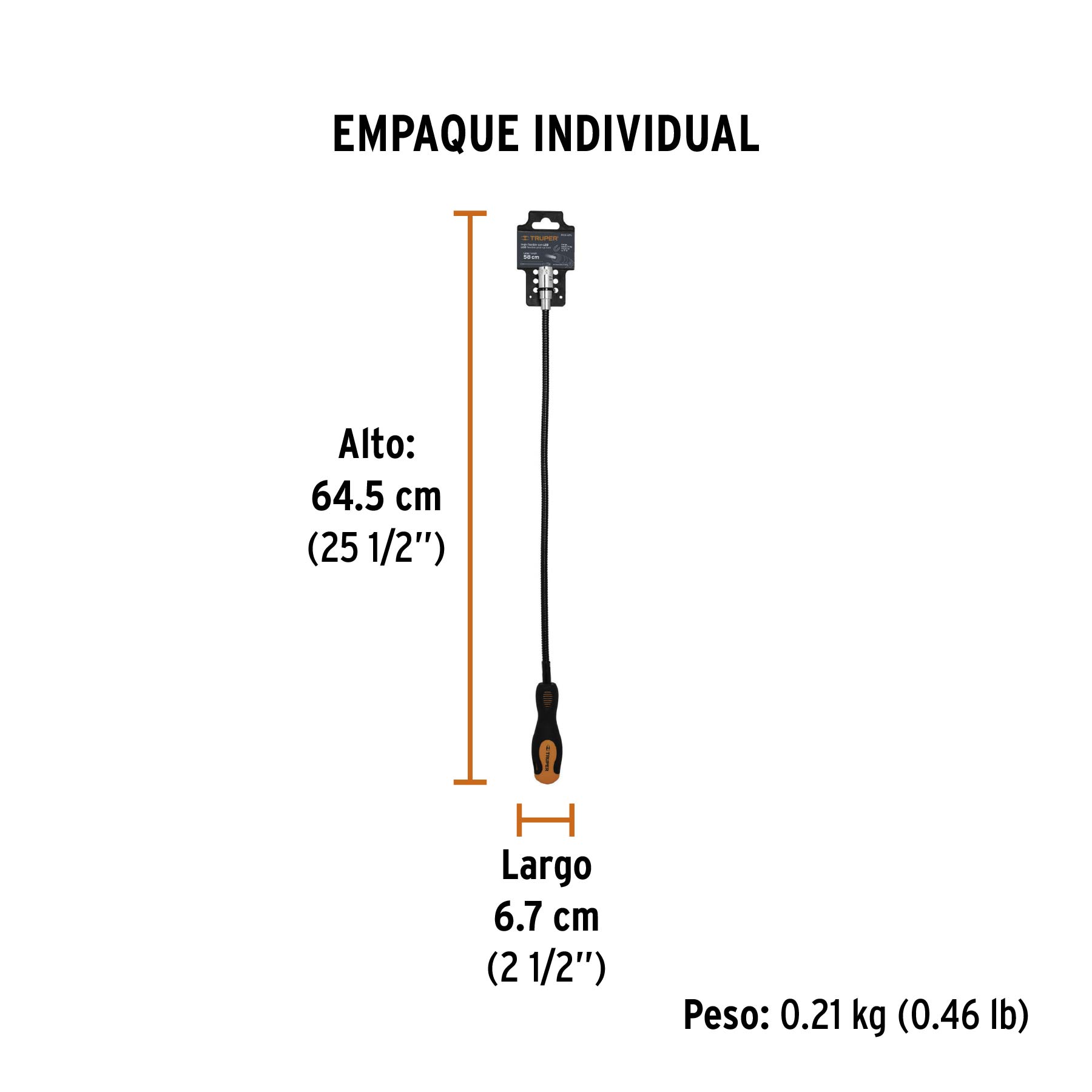 Imán extensible, flexible de acero con LED, 3 kg