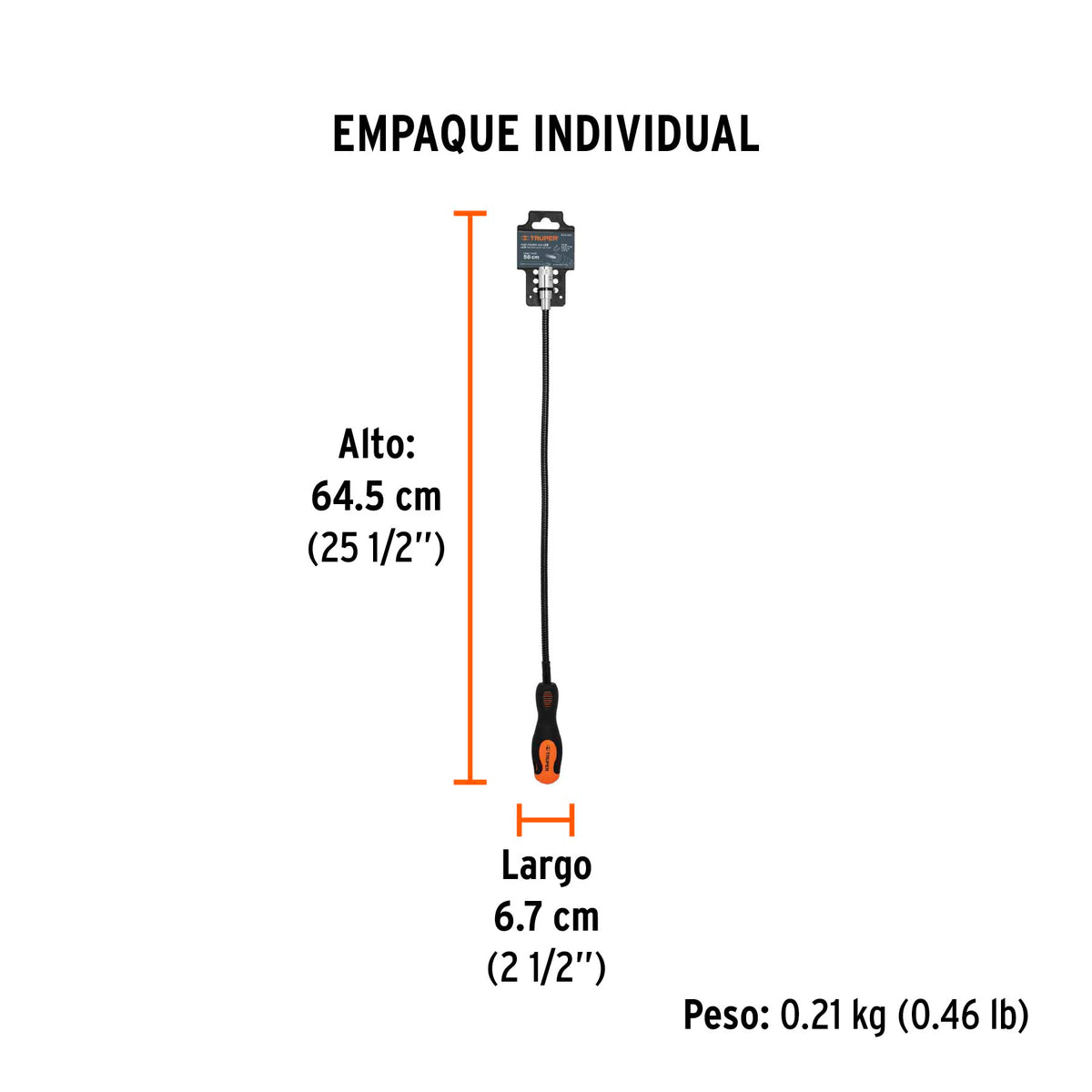 Imán extensible, flexible de acero con LED, 3 kg