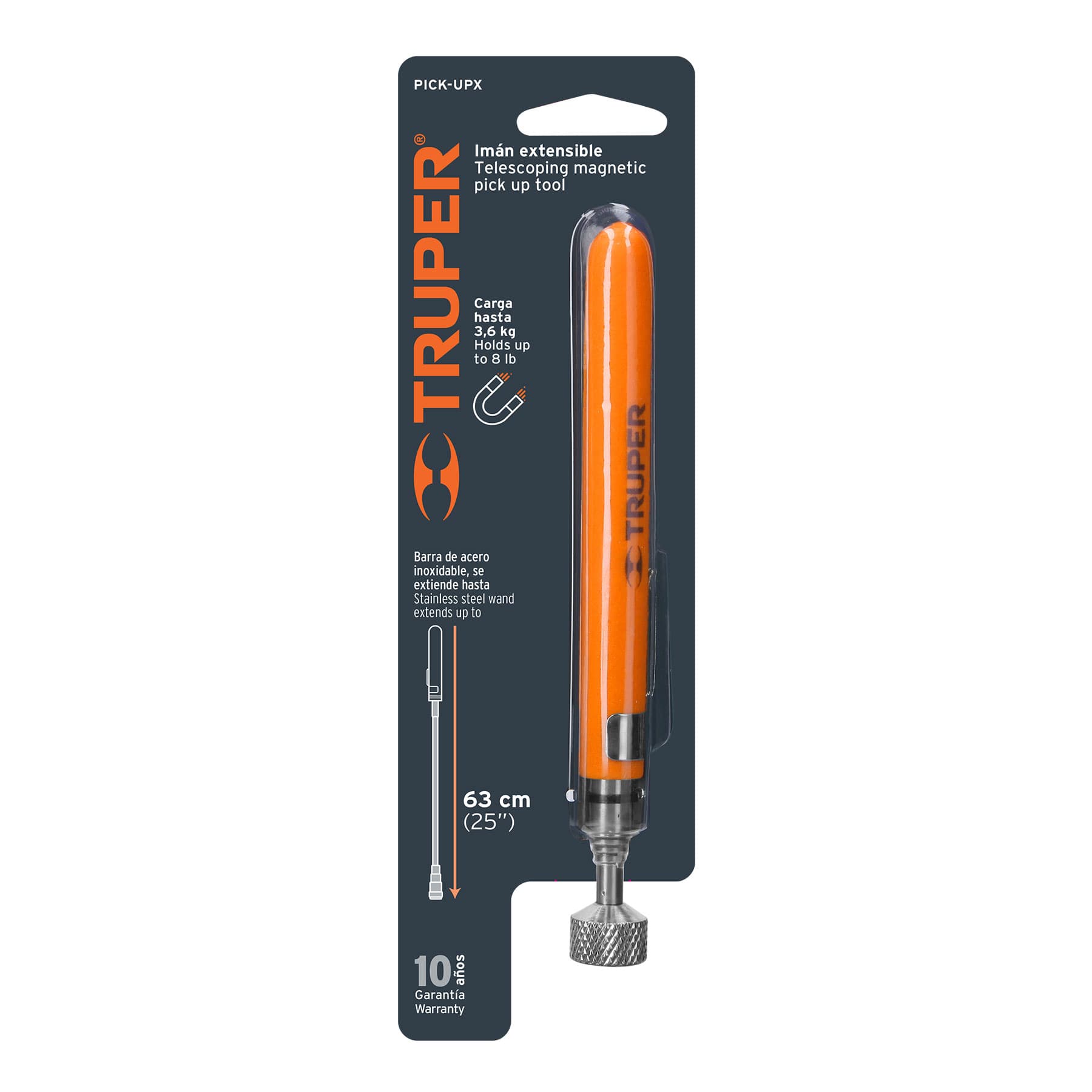 Imán extensible de acero inoxidable, 3.6 kg