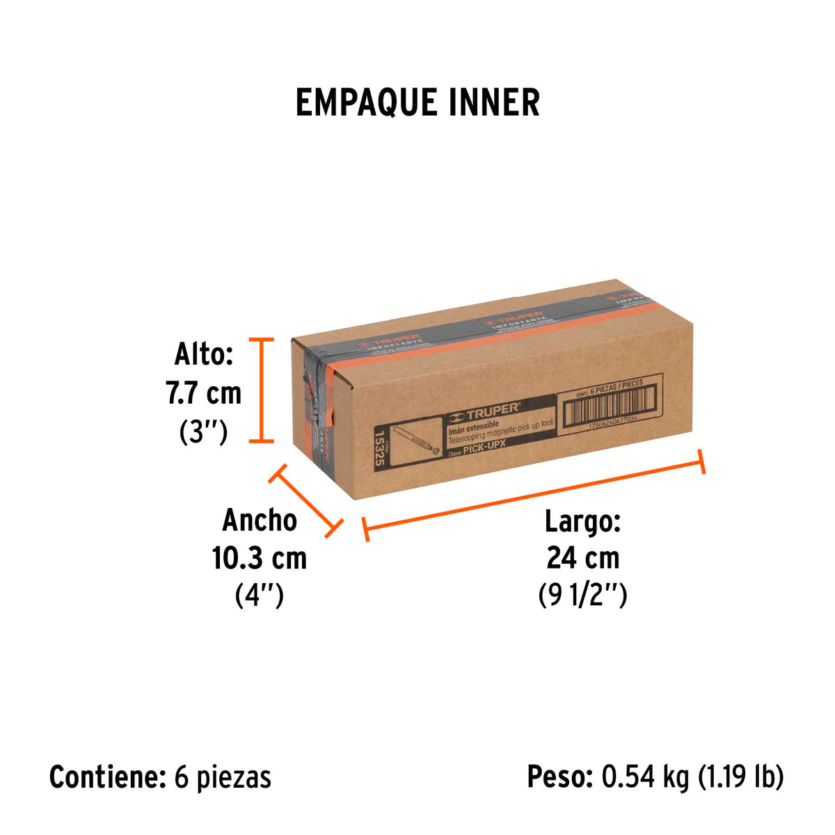 Imán extensible de acero inoxidable, 3.6 kg
