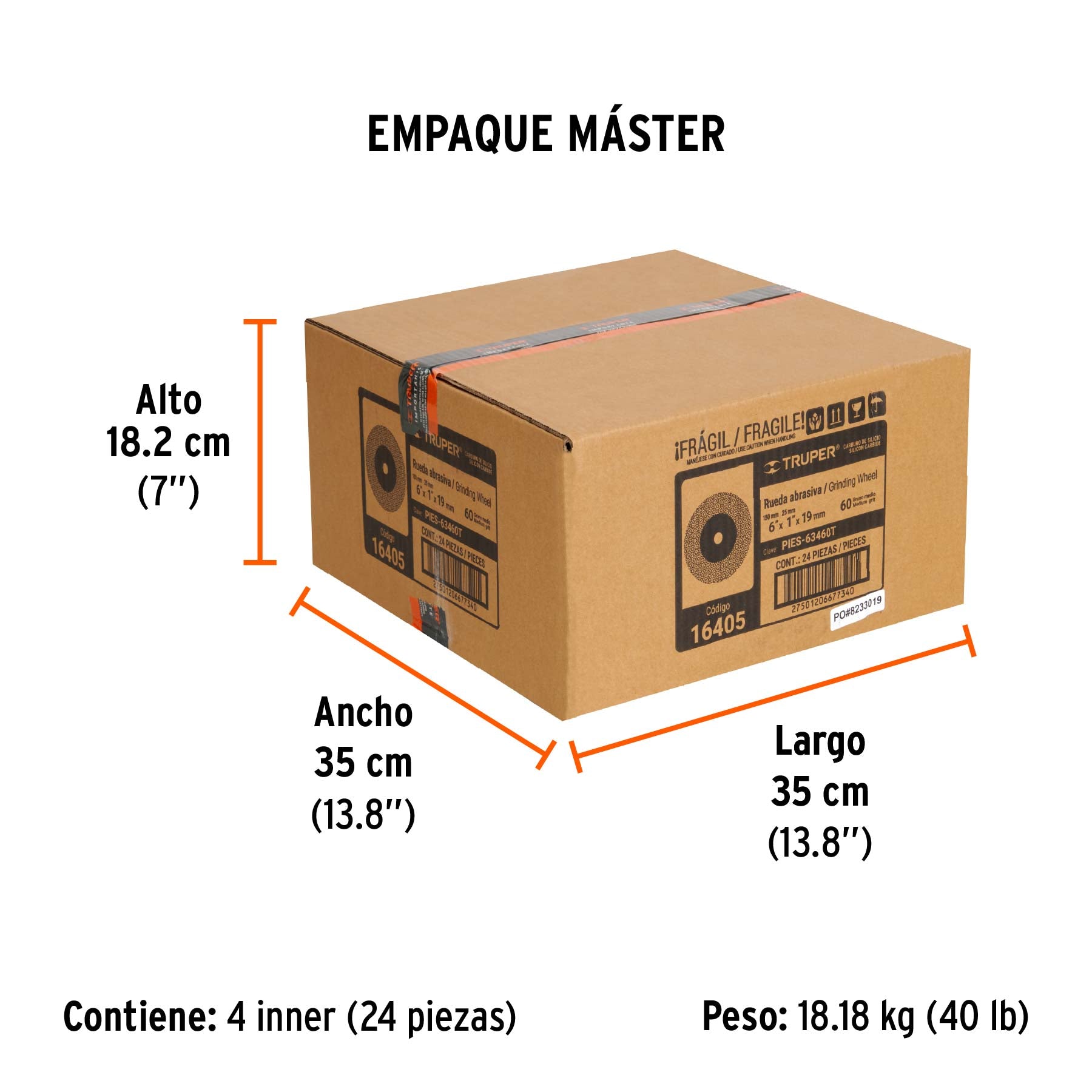 Piedra para esmeril 6 x 3/4", carburo de silicio, grano 60