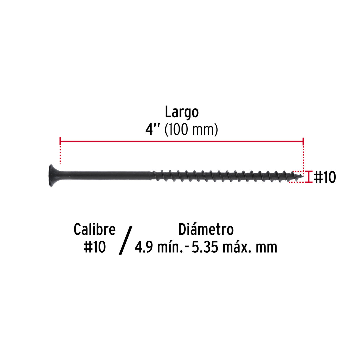 Pijas multiusos 10 x 4" caja con 100 piezas