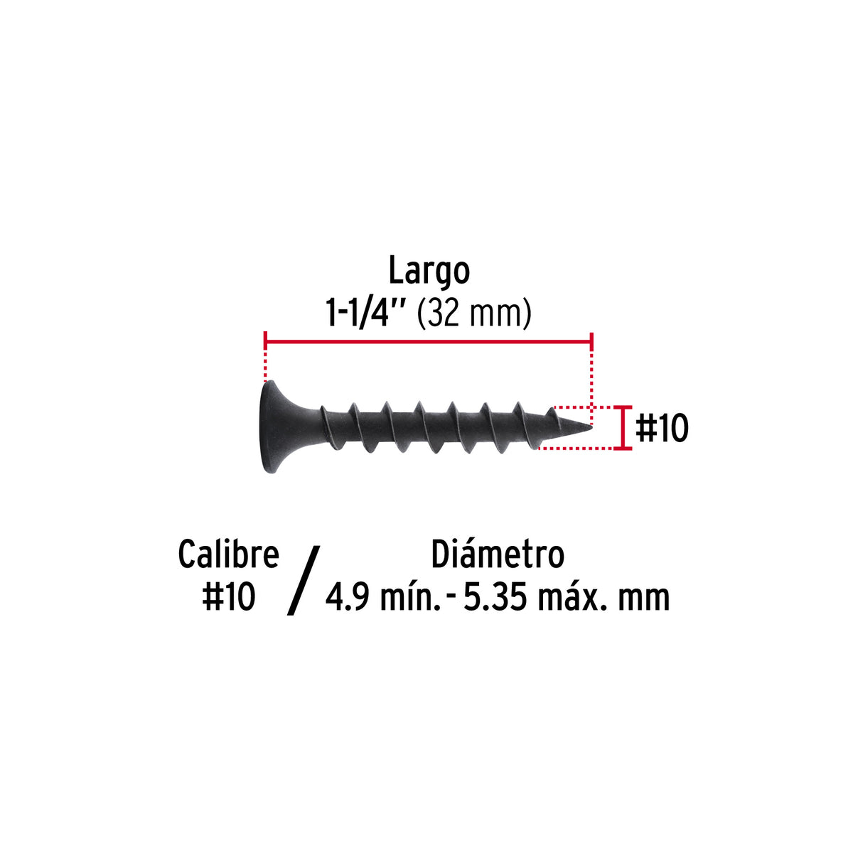 Pijas multiusos 10"x 1-1/4" caja con 100 piezas