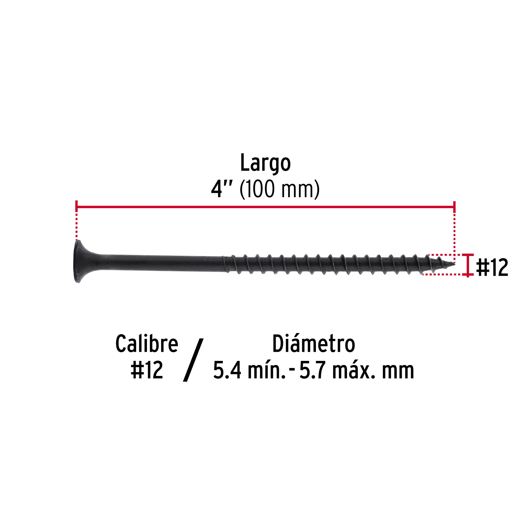 Pijas multiusos 12 x 4" caja con 100 piezas