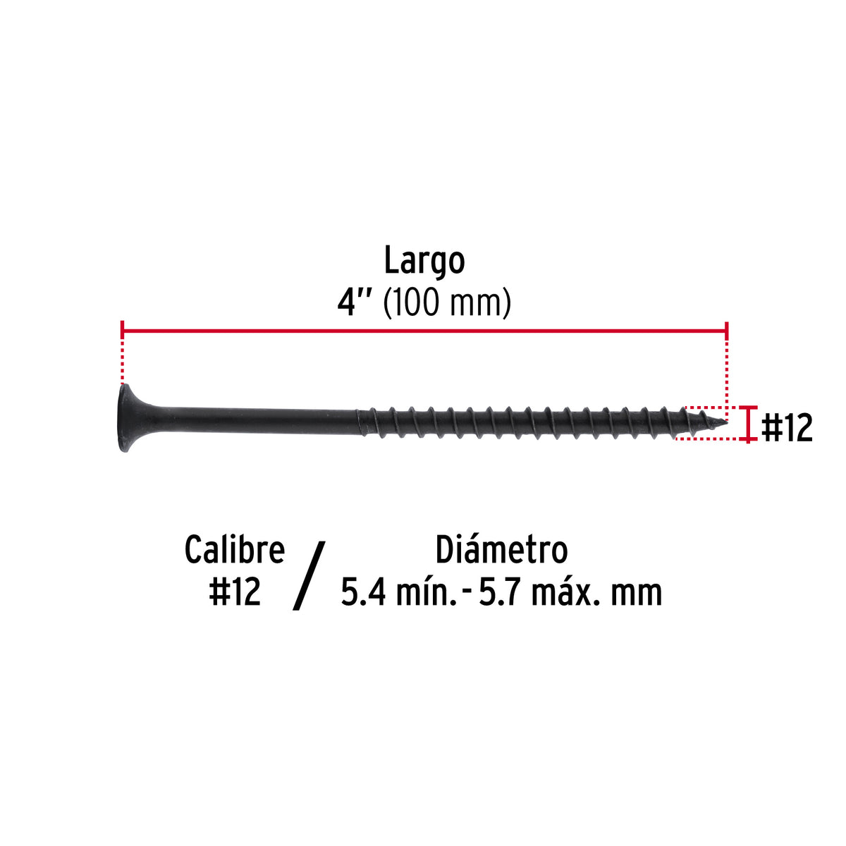Pijas multiusos 12 x 4" caja con 100 piezas