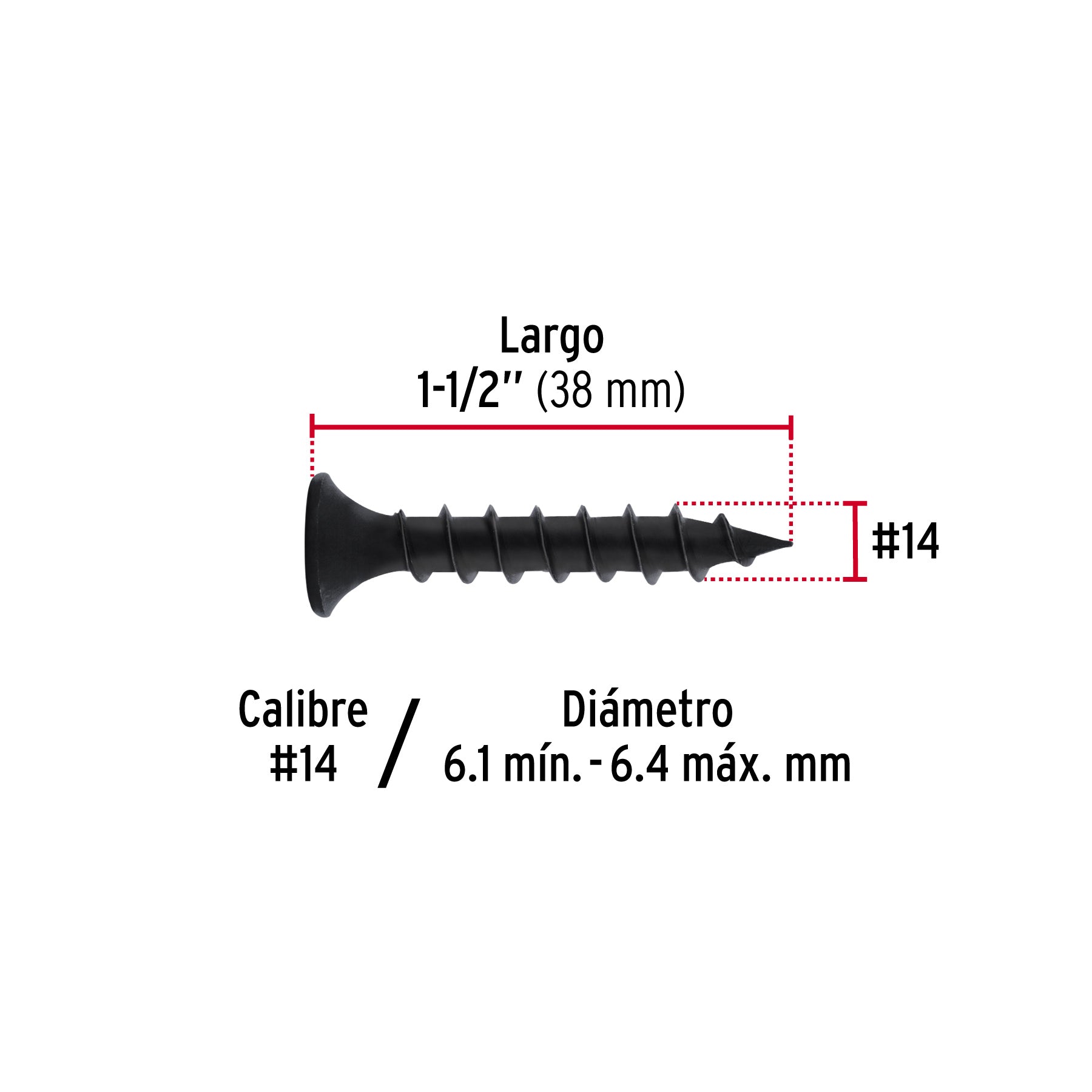 Pijas multiusos 14 x 1-1/2" caja con 100 piezas