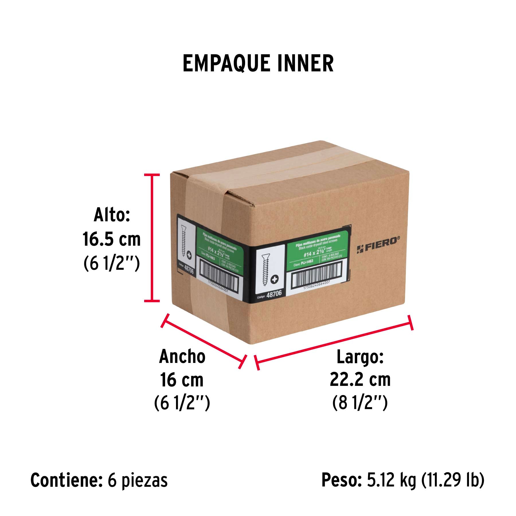 Pijas multiusos 14 x 2-1/2" caja con 100 piezas