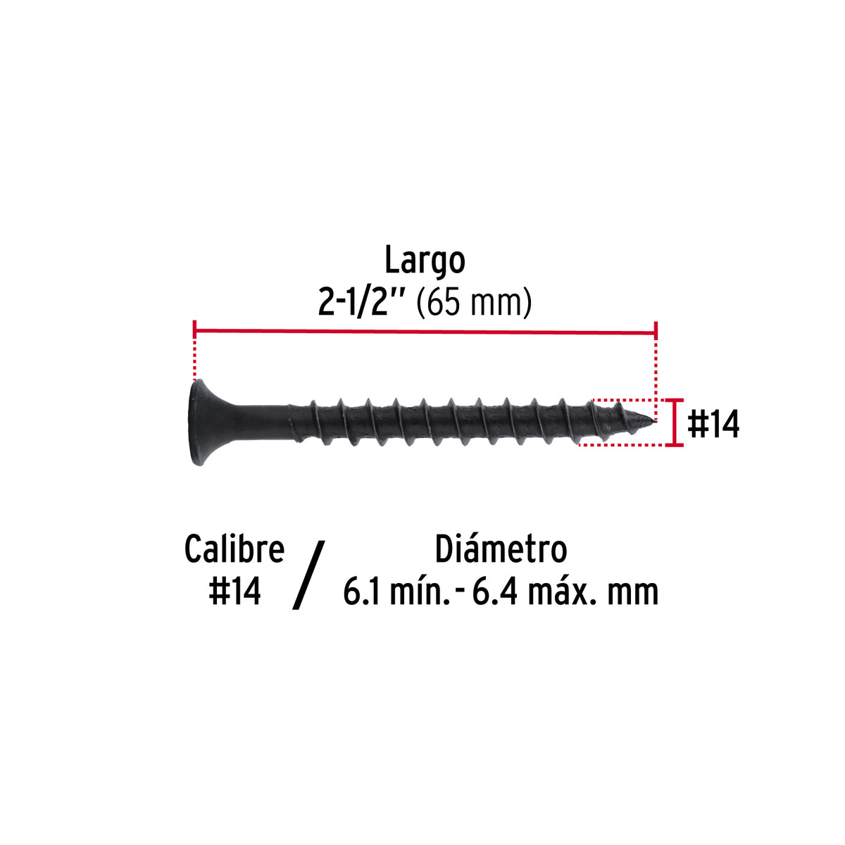 Pijas multiusos 14 x 2-1/2" caja con 100 piezas