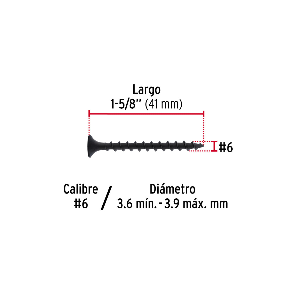 Pijas multiusos 6 x 1-5/8" caja con 100 piezas