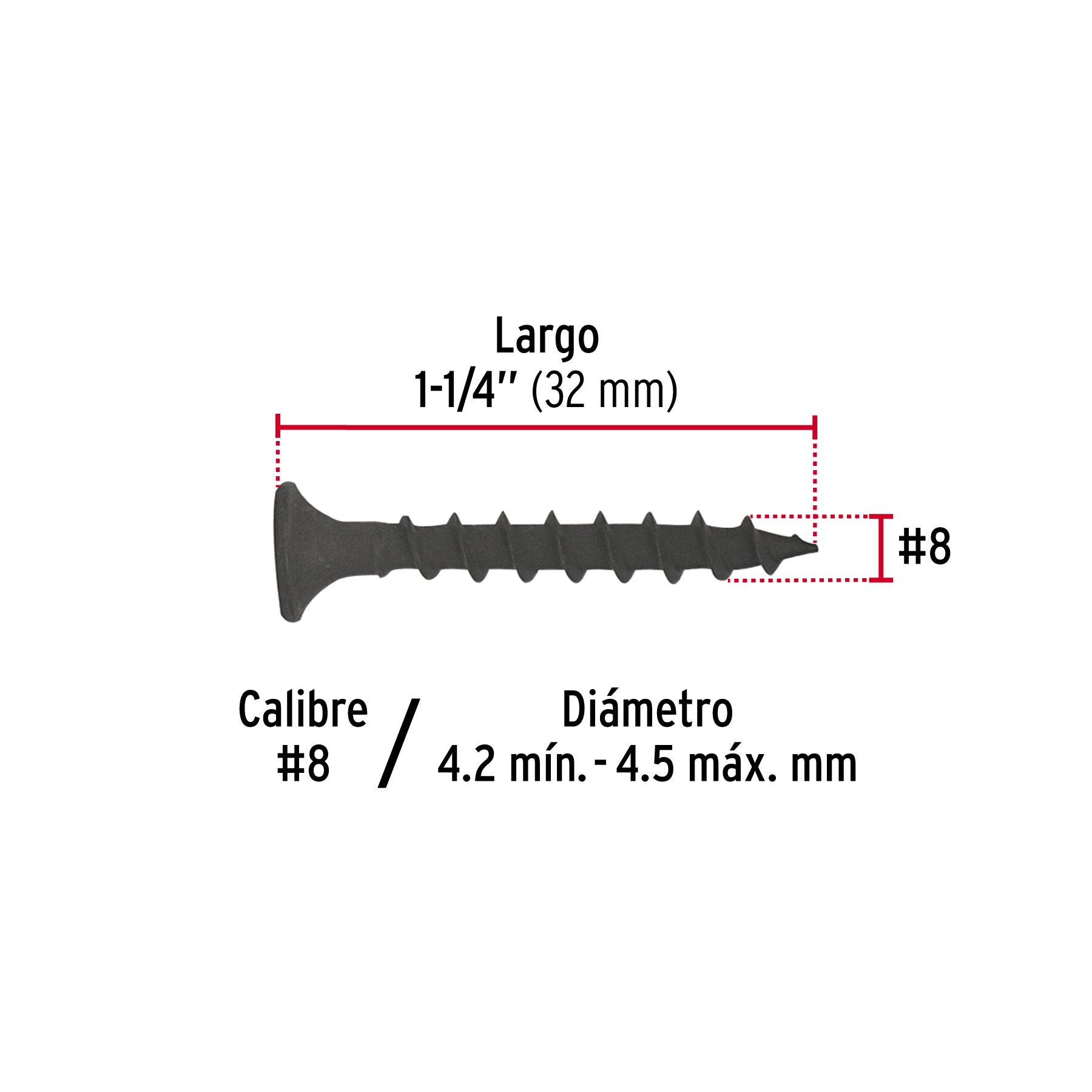 Pijas multiusos 8 x 1-1/4", caja con 100 piezas