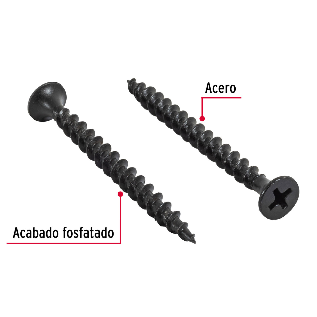 Blíster con 10 pijas multiusos, #8 x 2' , Fiero