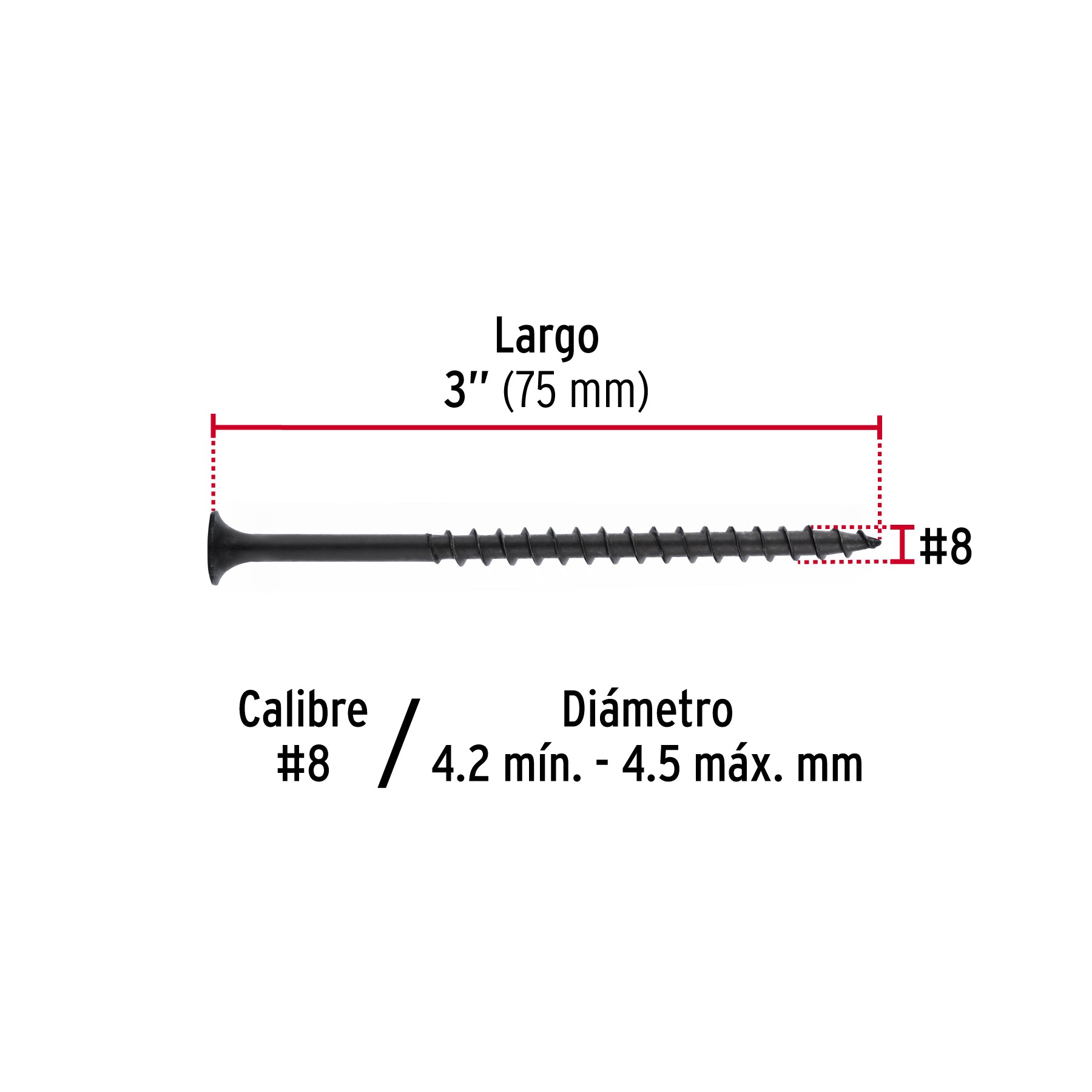 Pijas multiusos 8 x 3" caja con 100 piezas
