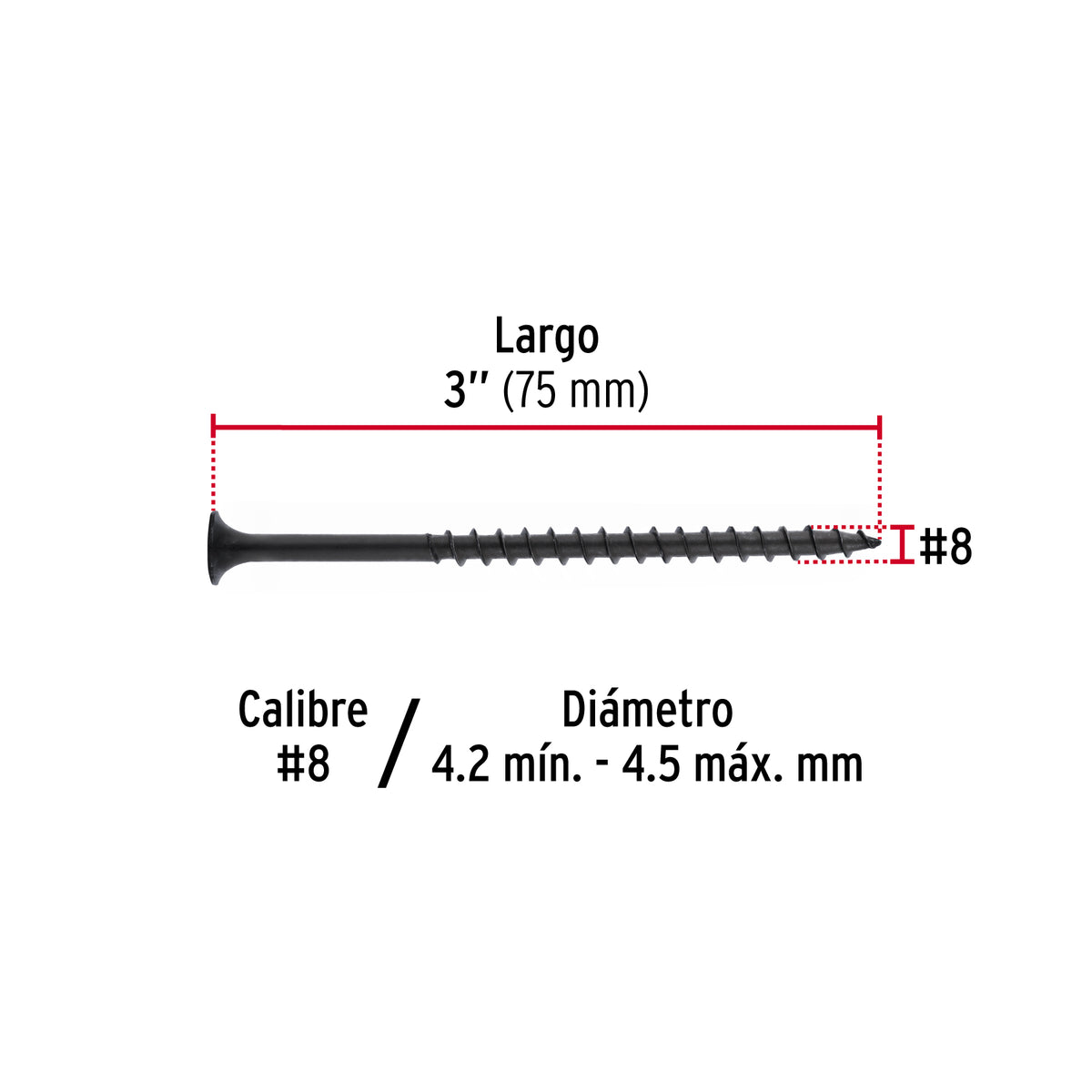 Pijas multiusos 8 x 3" caja con 100 piezas