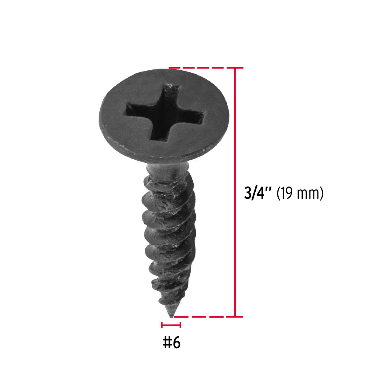 Pija multiusos 6 x 3/4", cuerda cerrada, caja con 100 piezas