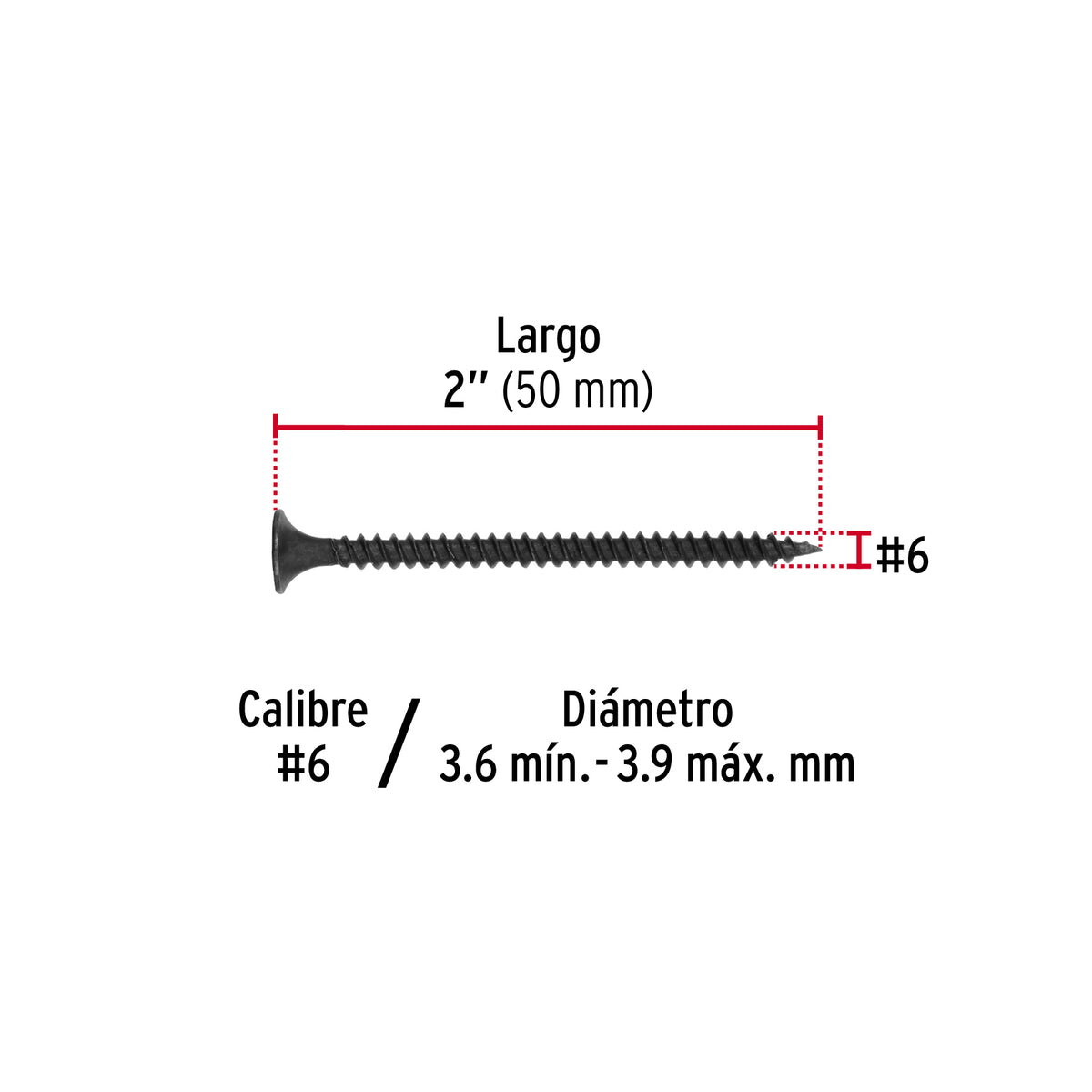 Pija multiusos 6 x 2", cuerda cerrada, caja con 100 piezas