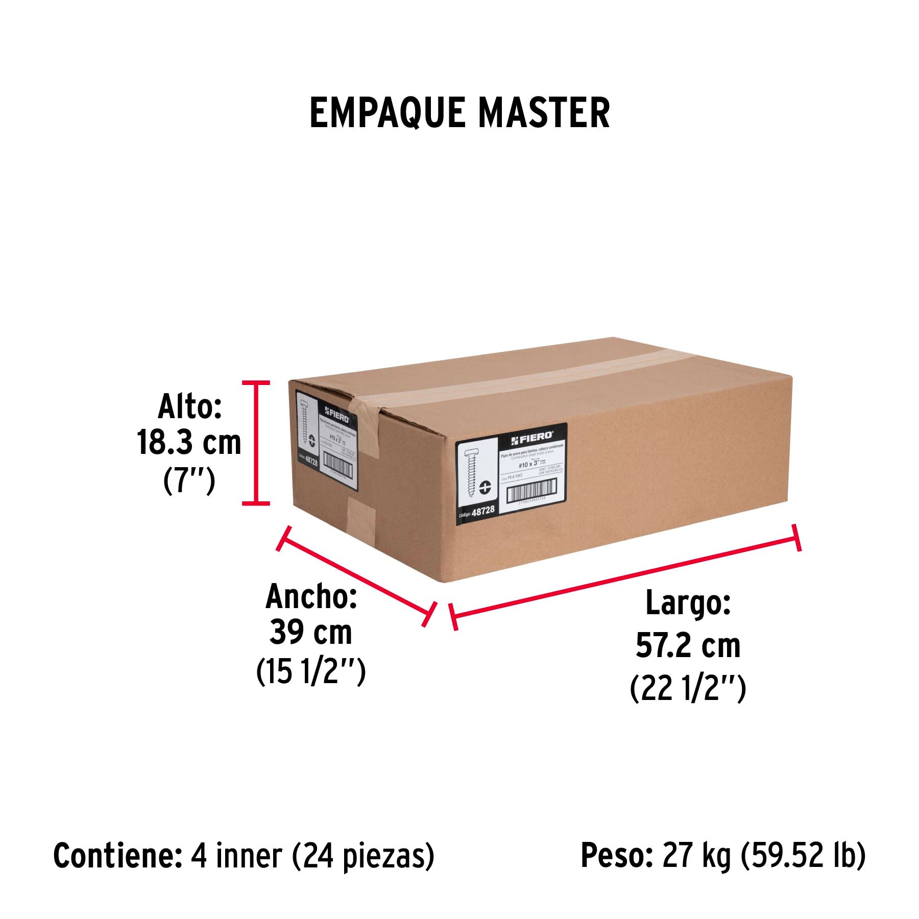 Pijas para lámina #10, 3" caja con 150 piezas
