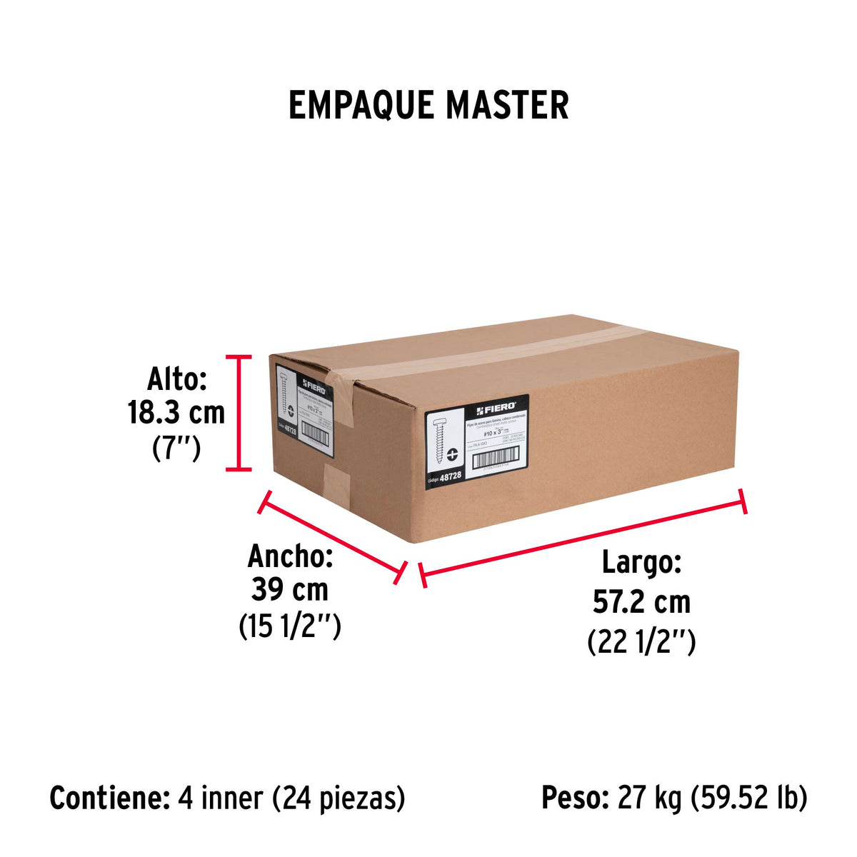 Pijas para lámina #10, 3" caja con 150 piezas