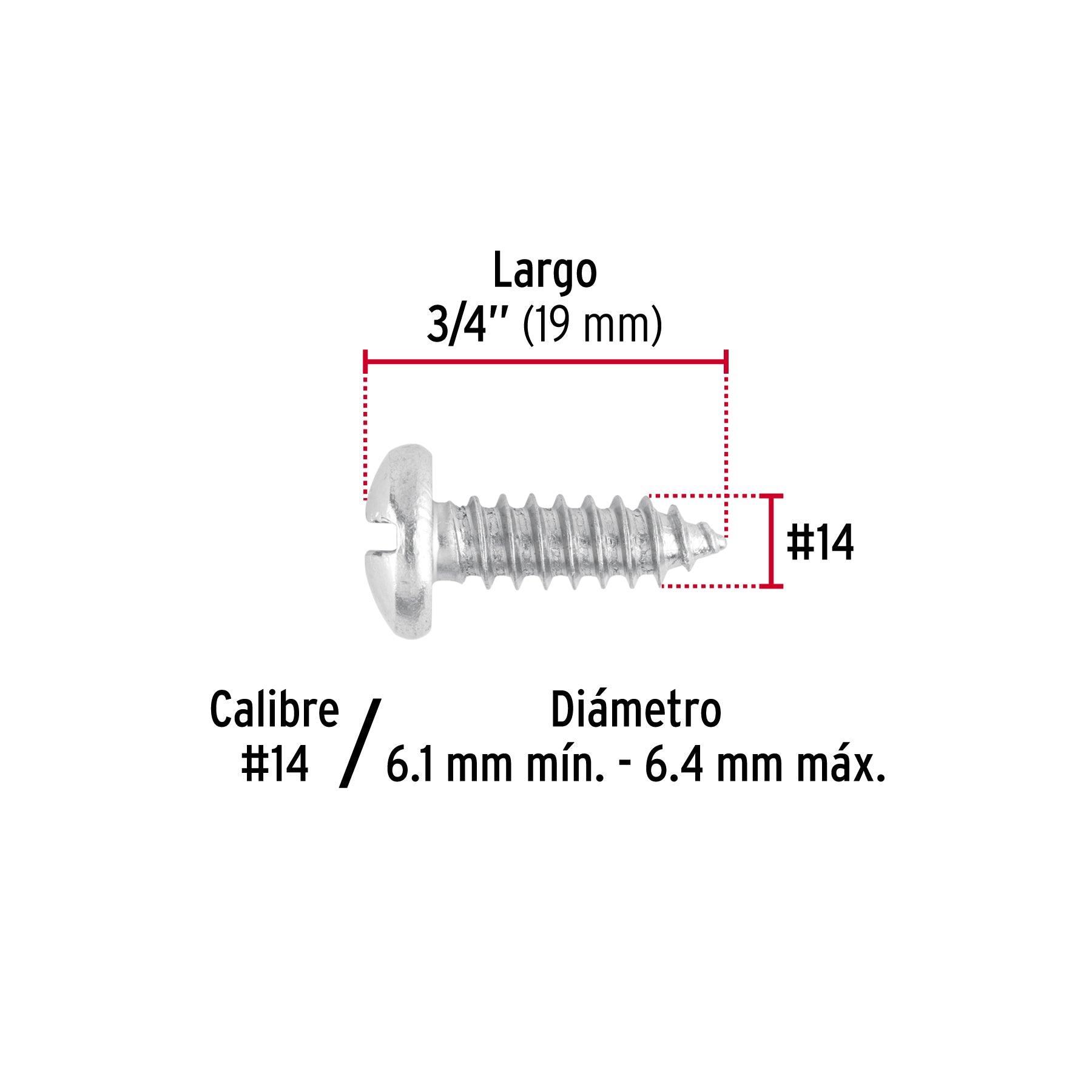 Pijas para lámina, #14, 3/4", caja con 100 pzas