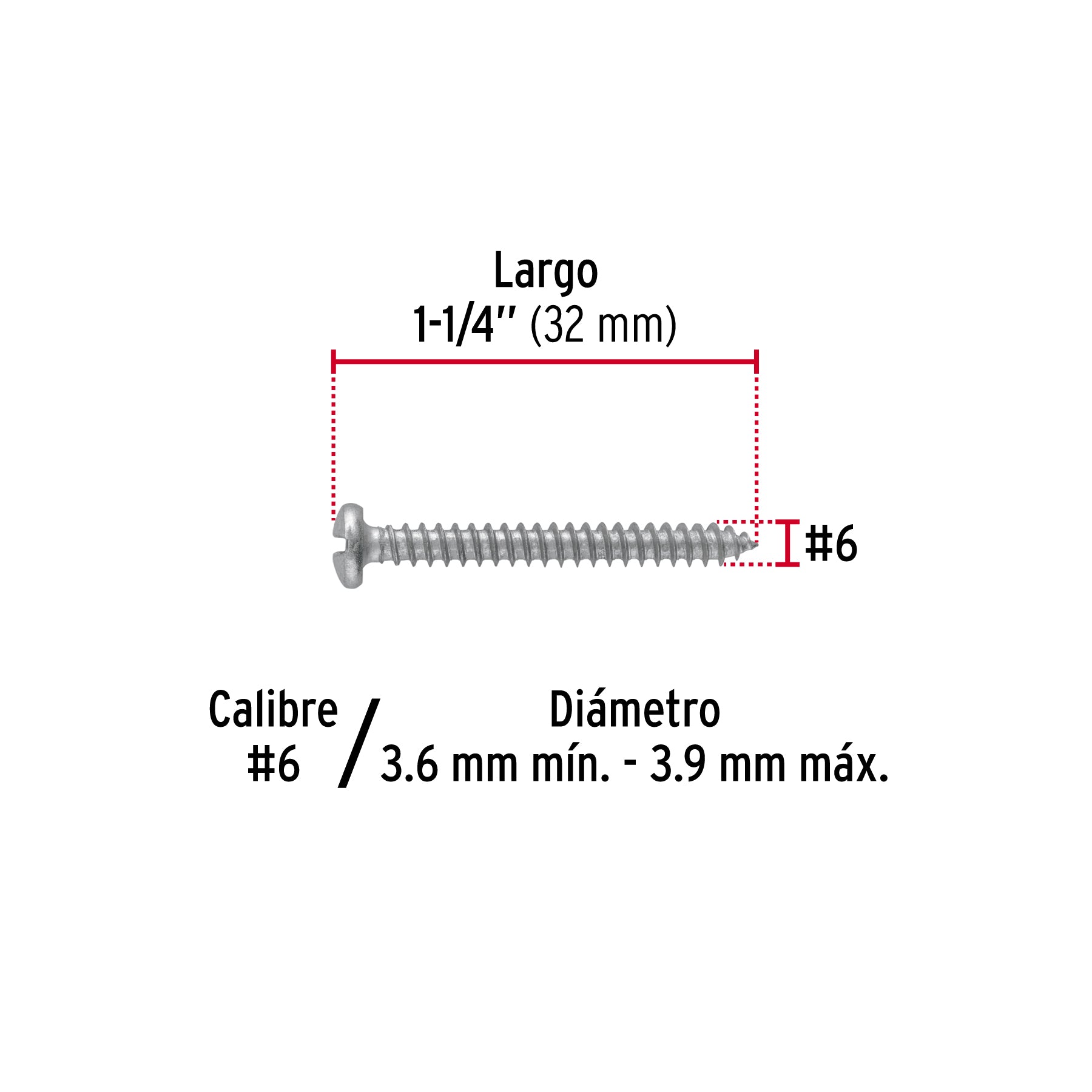 Pijas para lámina #6, 1-1/4" caja con 200 piezas